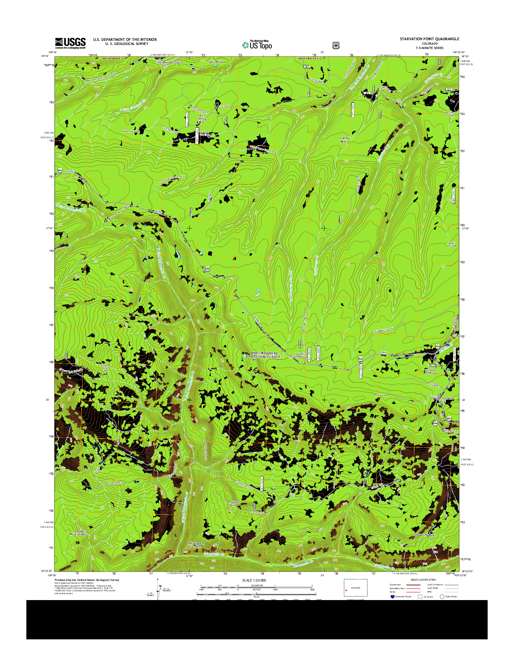 USGS US TOPO 7.5-MINUTE MAP FOR STARVATION POINT, CO 2013