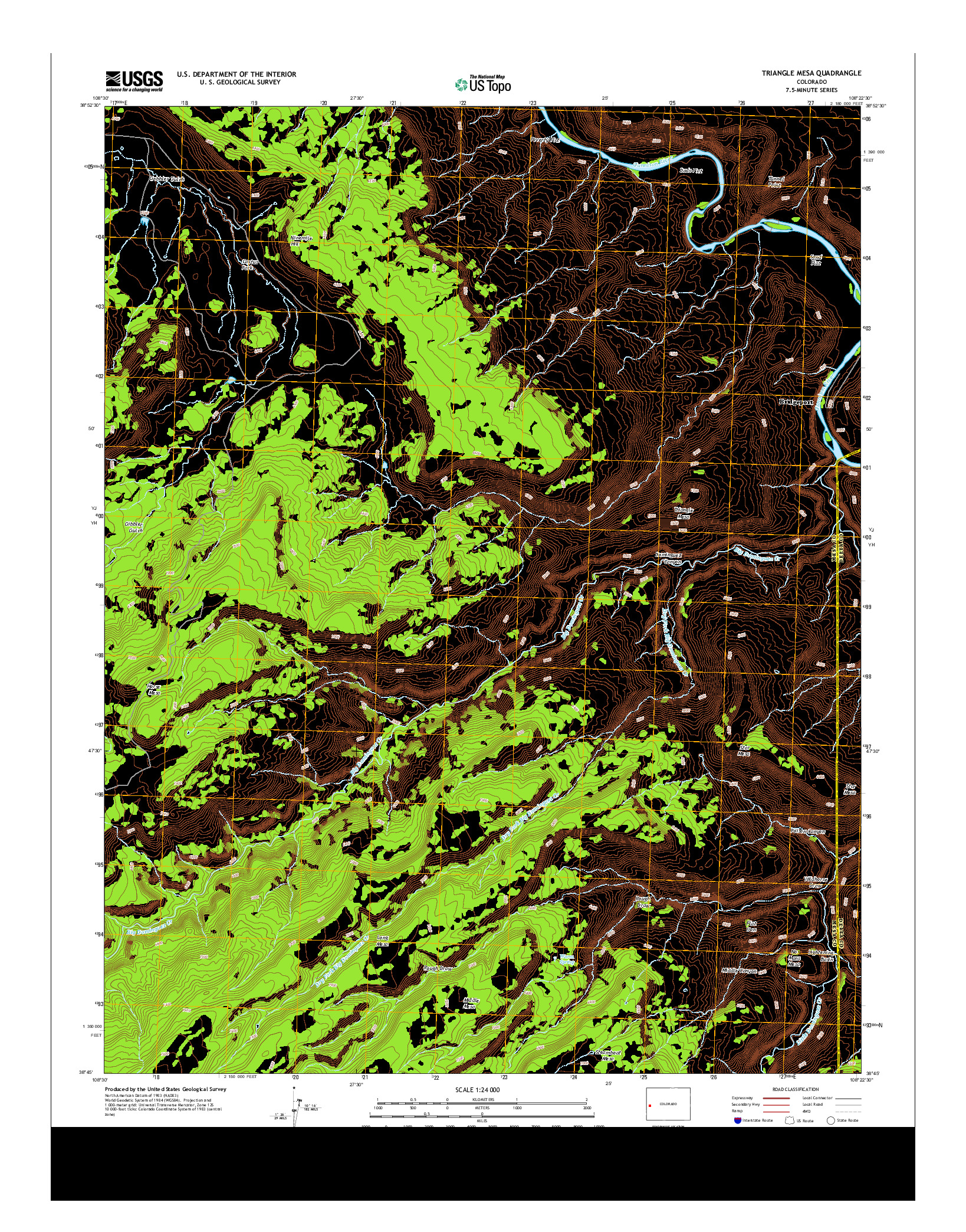 USGS US TOPO 7.5-MINUTE MAP FOR TRIANGLE MESA, CO 2013