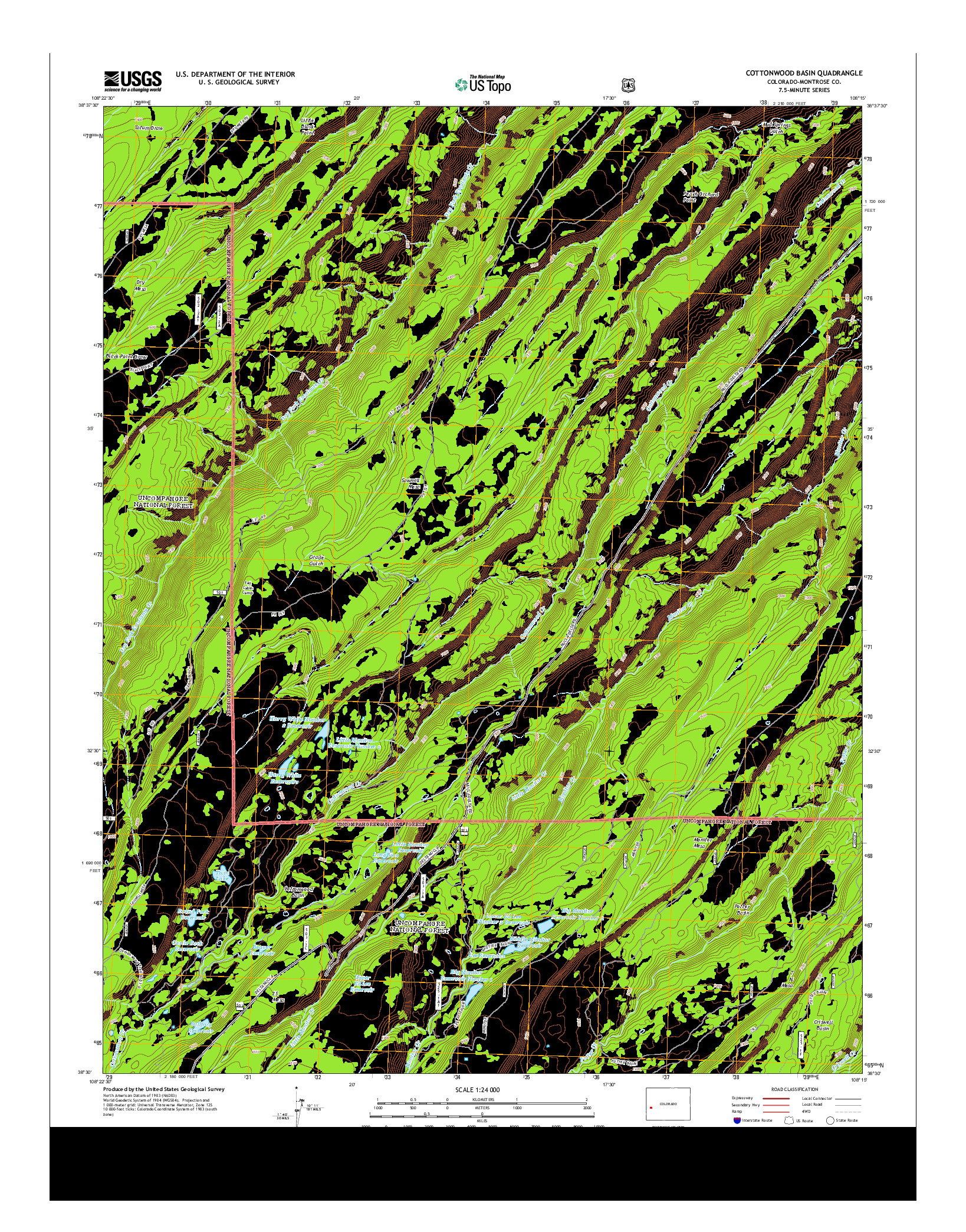 USGS US TOPO 7.5-MINUTE MAP FOR COTTONWOOD BASIN, CO 2013