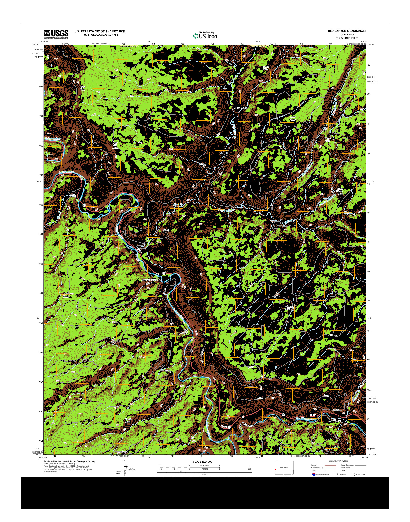 USGS US TOPO 7.5-MINUTE MAP FOR RED CANYON, CO 2013