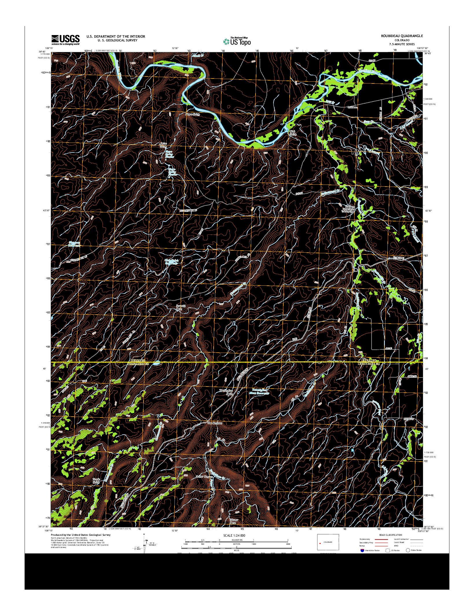 USGS US TOPO 7.5-MINUTE MAP FOR ROUBIDEAU, CO 2013