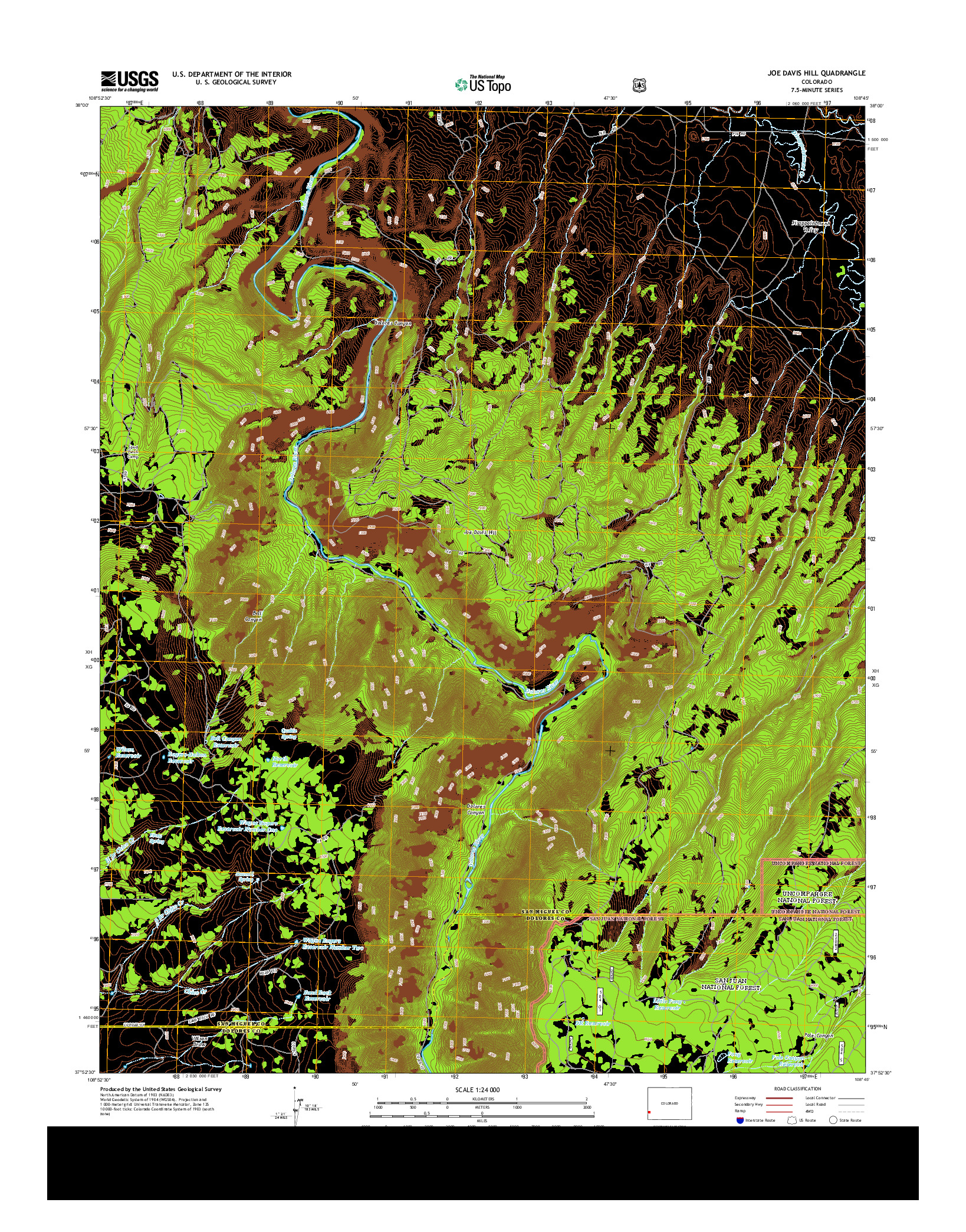 USGS US TOPO 7.5-MINUTE MAP FOR JOE DAVIS HILL, CO 2013