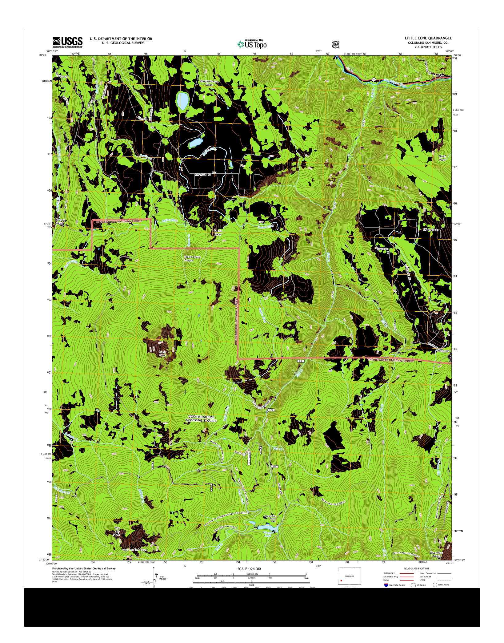 USGS US TOPO 7.5-MINUTE MAP FOR LITTLE CONE, CO 2013