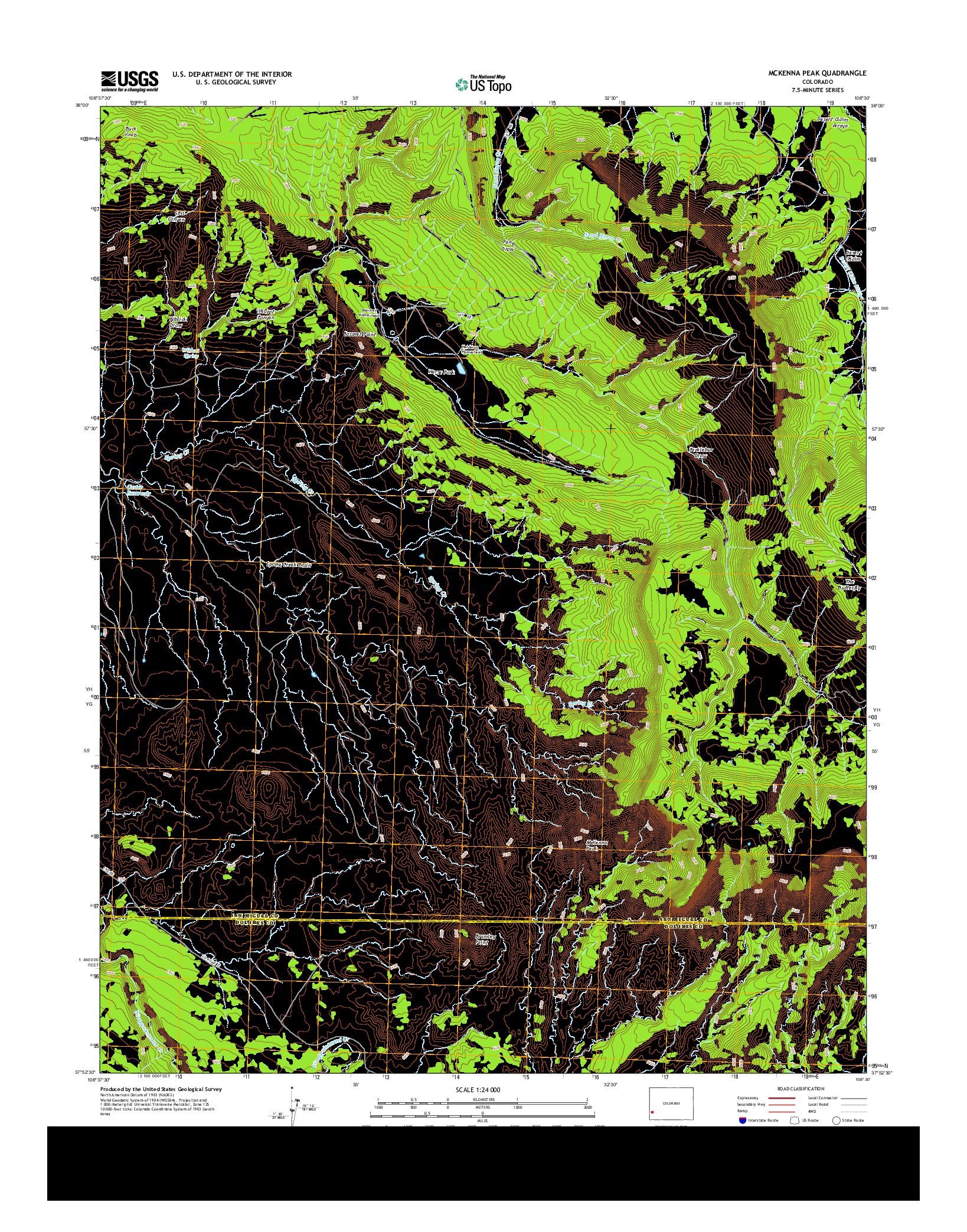 USGS US TOPO 7.5-MINUTE MAP FOR MCKENNA PEAK, CO 2013