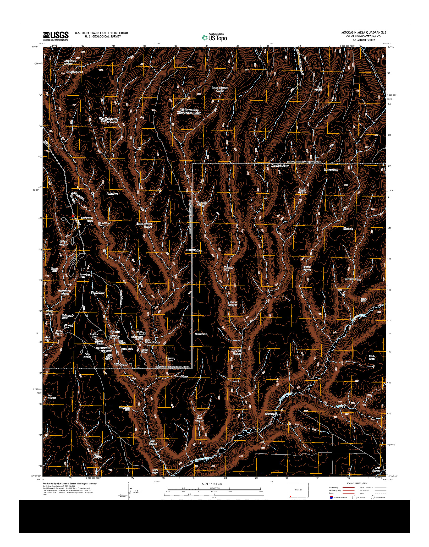 USGS US TOPO 7.5-MINUTE MAP FOR MOCCASIN MESA, CO 2013