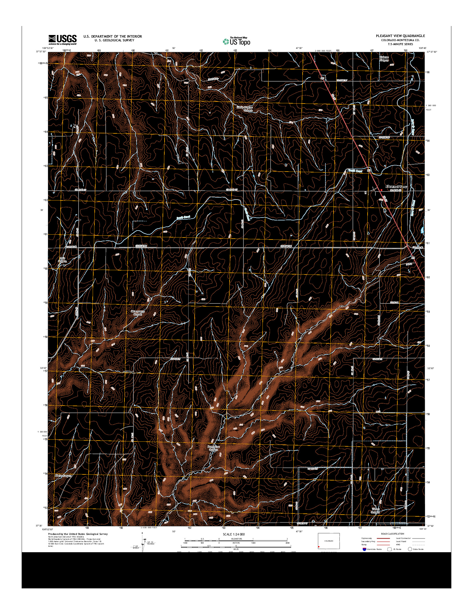 USGS US TOPO 7.5-MINUTE MAP FOR PLEASANT VIEW, CO 2013