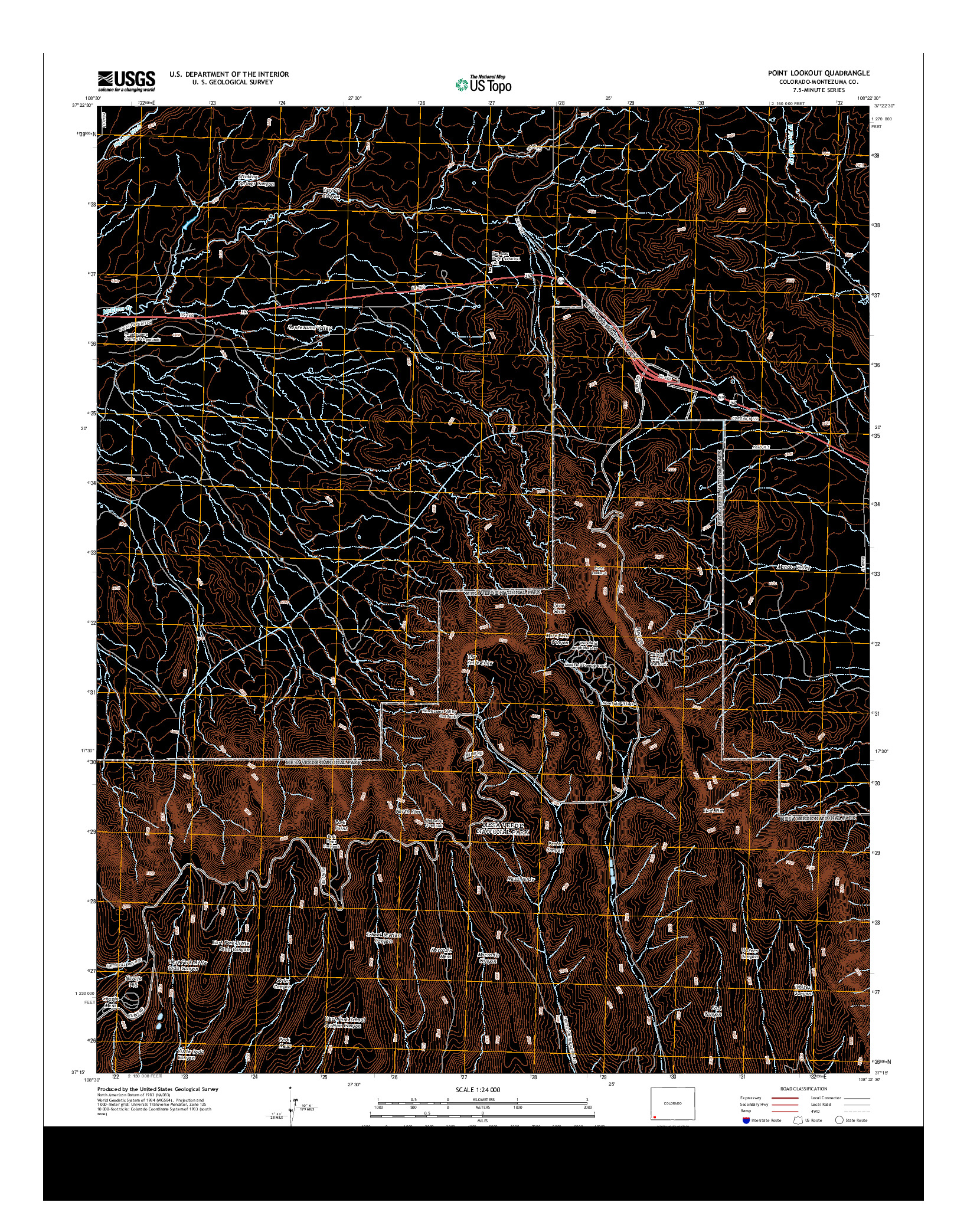 USGS US TOPO 7.5-MINUTE MAP FOR POINT LOOKOUT, CO 2013