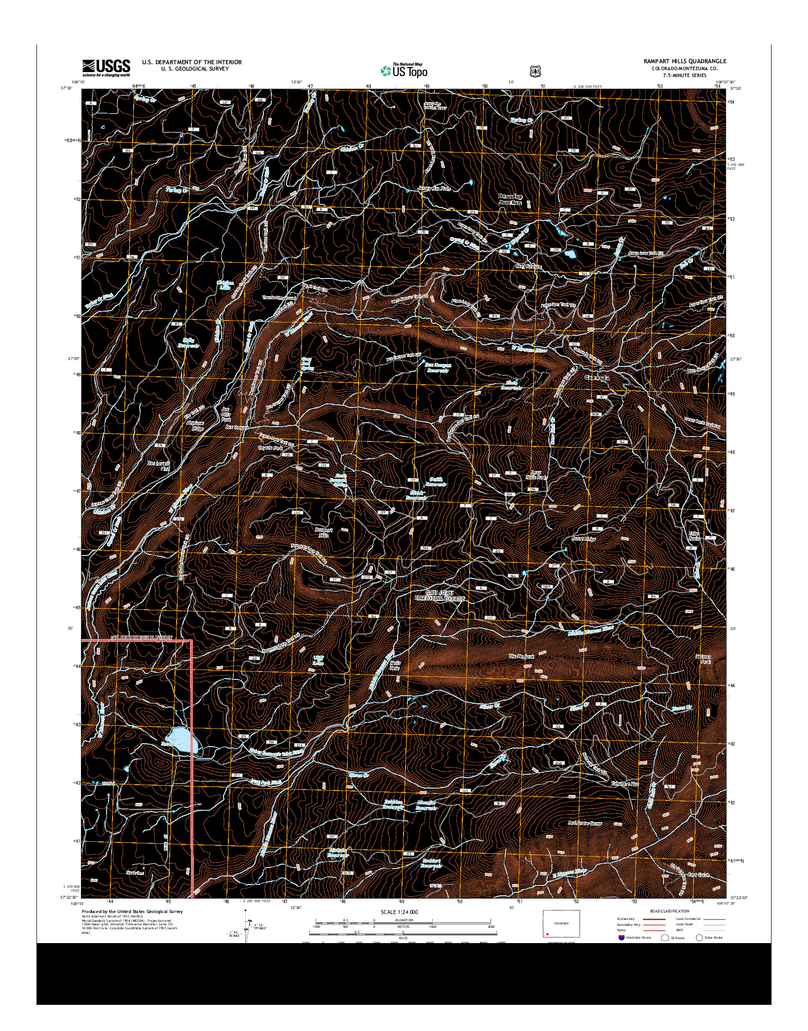 USGS US TOPO 7.5-MINUTE MAP FOR RAMPART HILLS, CO 2013