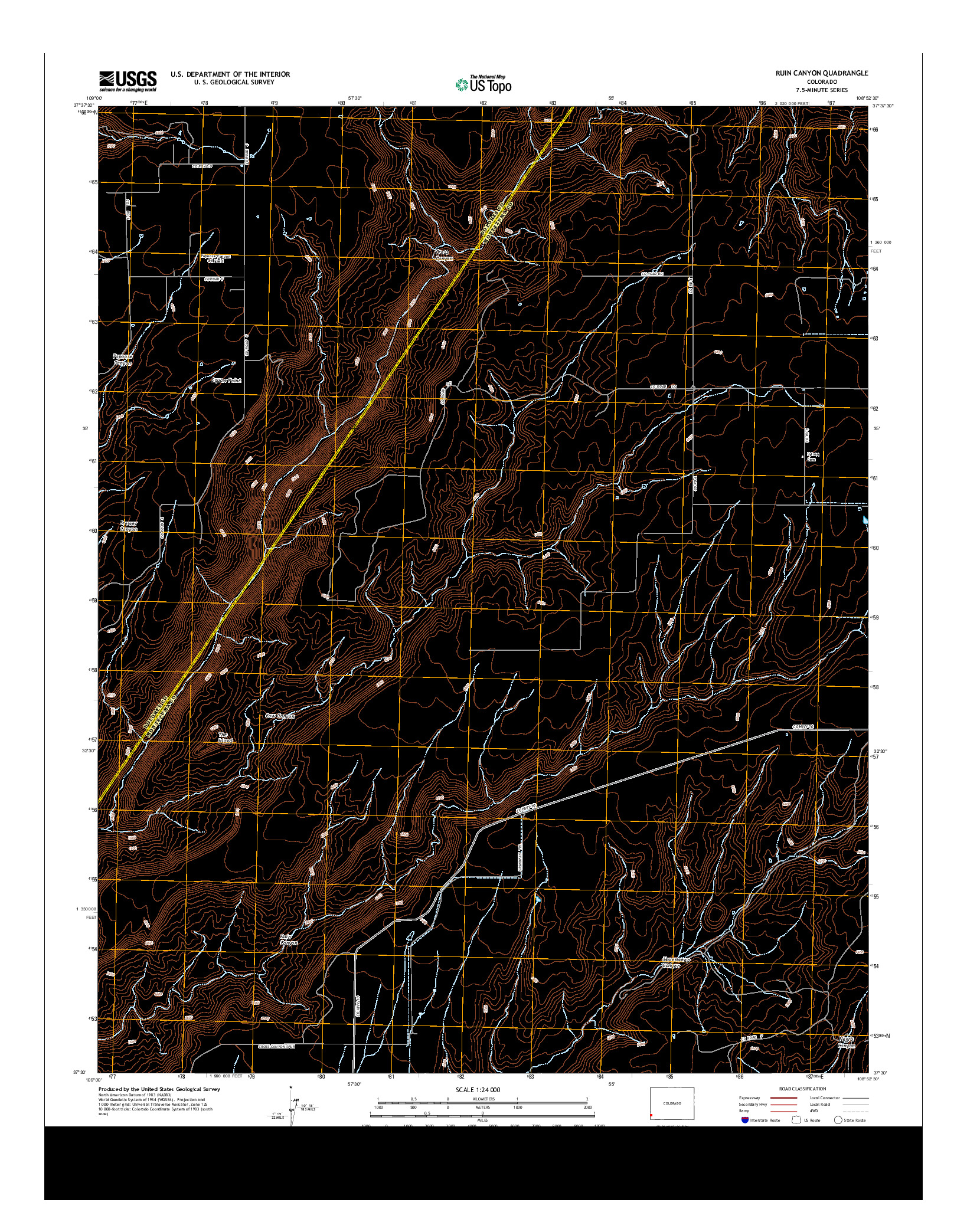 USGS US TOPO 7.5-MINUTE MAP FOR RUIN CANYON, CO 2013