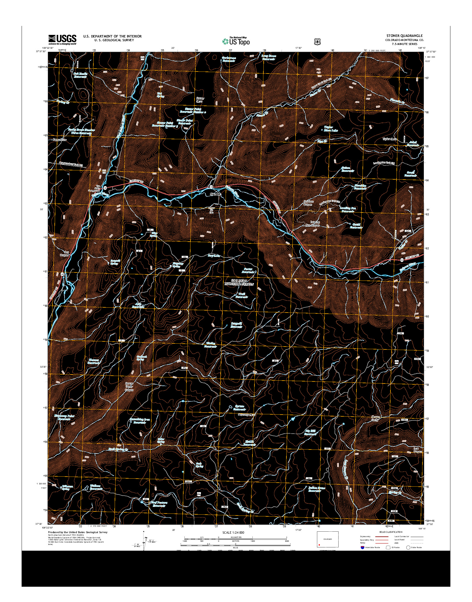 USGS US TOPO 7.5-MINUTE MAP FOR STONER, CO 2013