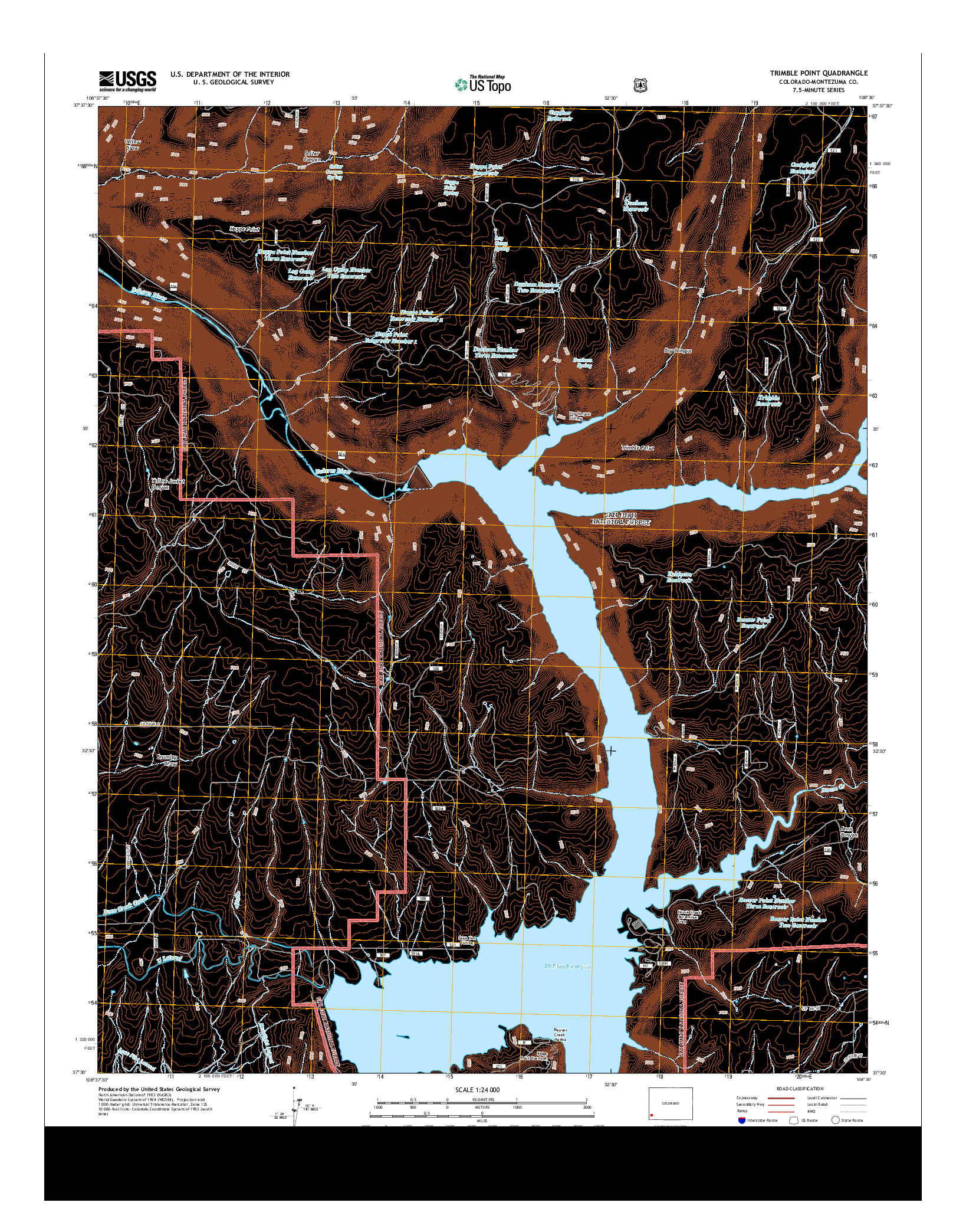 USGS US TOPO 7.5-MINUTE MAP FOR TRIMBLE POINT, CO 2013