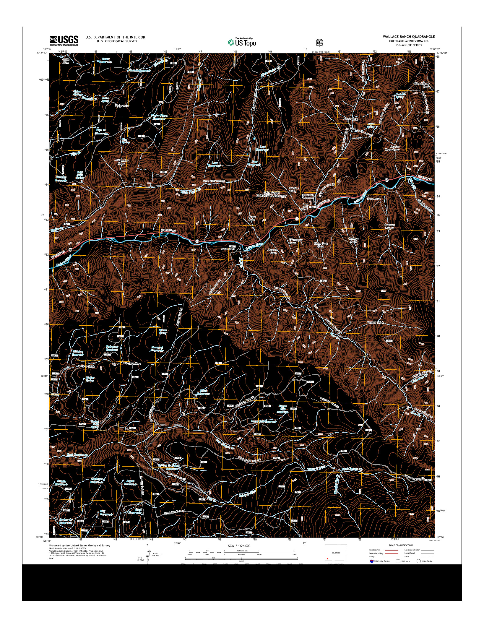 USGS US TOPO 7.5-MINUTE MAP FOR WALLACE RANCH, CO 2013