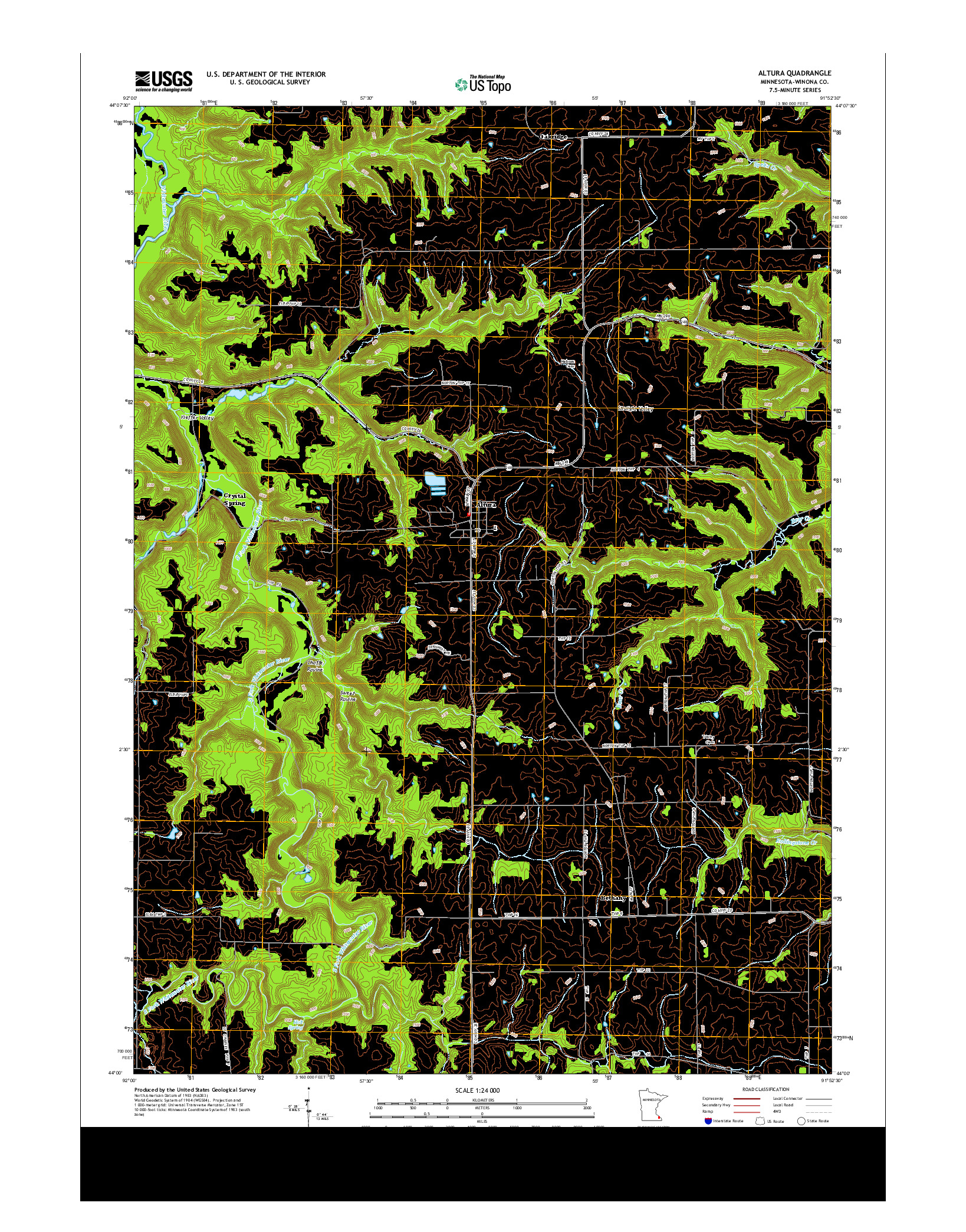 USGS US TOPO 7.5-MINUTE MAP FOR ALTURA, MN 2013