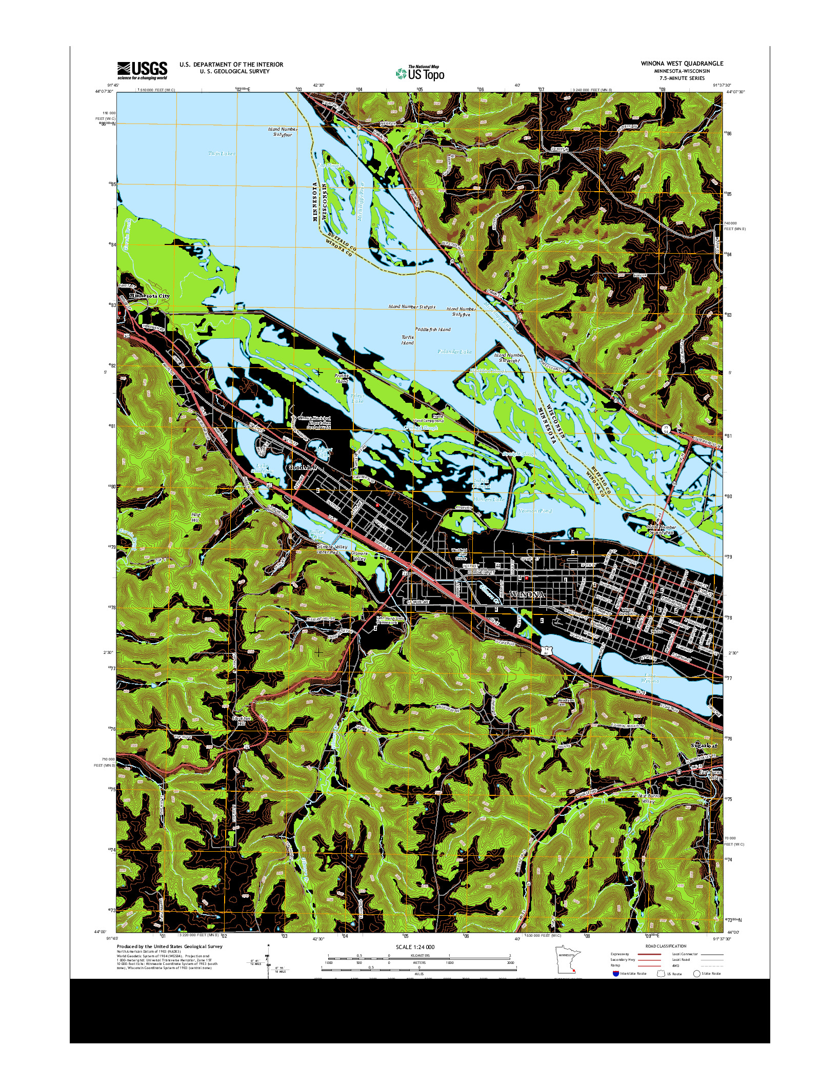 USGS US TOPO 7.5-MINUTE MAP FOR WINONA WEST, MN-WI 2013