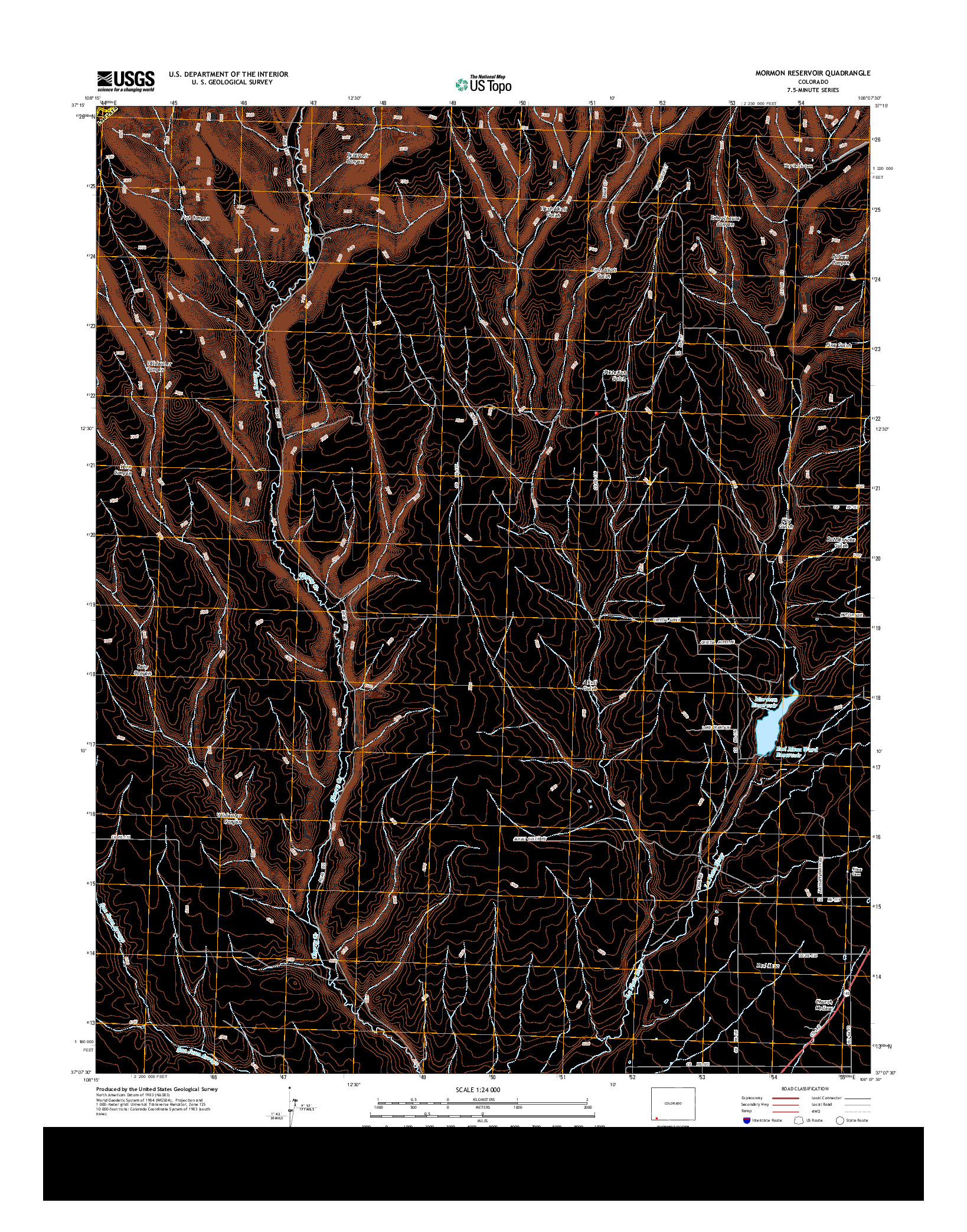 USGS US TOPO 7.5-MINUTE MAP FOR MORMON RESERVOIR, CO 2013