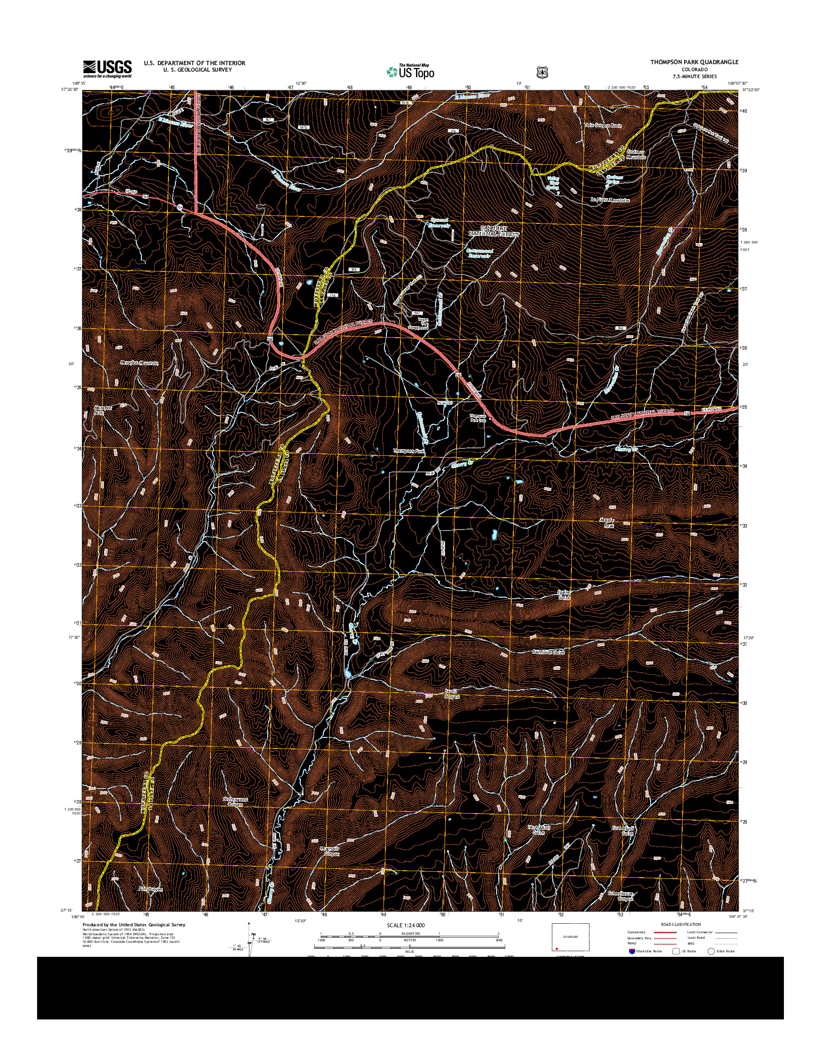 USGS US TOPO 7.5-MINUTE MAP FOR THOMPSON PARK, CO 2013