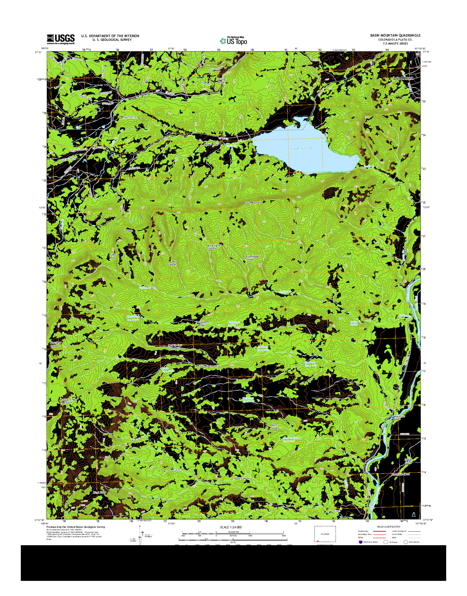 USGS US TOPO 7.5-MINUTE MAP FOR BASIN MOUNTAIN, CO 2013