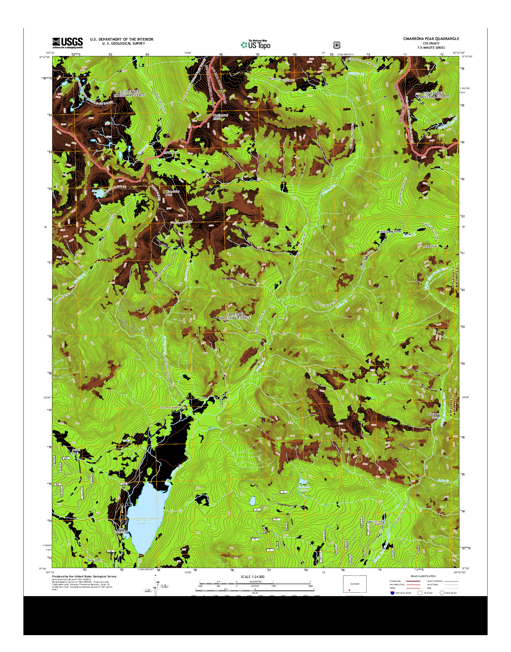 USGS US TOPO 7.5-MINUTE MAP FOR CIMARRONA PEAK, CO 2013