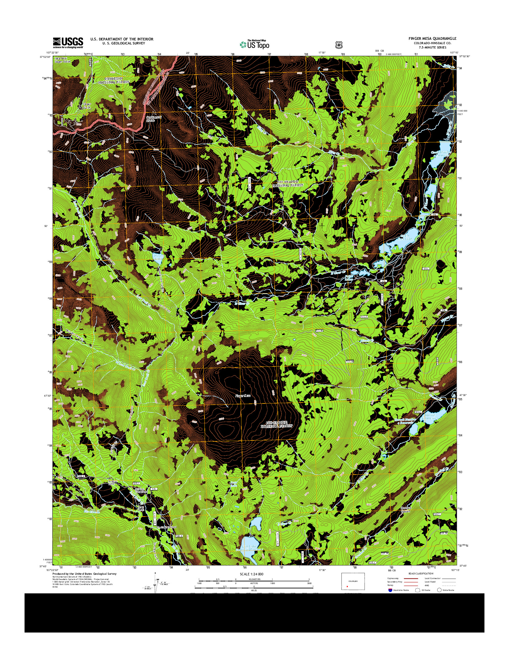 USGS US TOPO 7.5-MINUTE MAP FOR FINGER MESA, CO 2013
