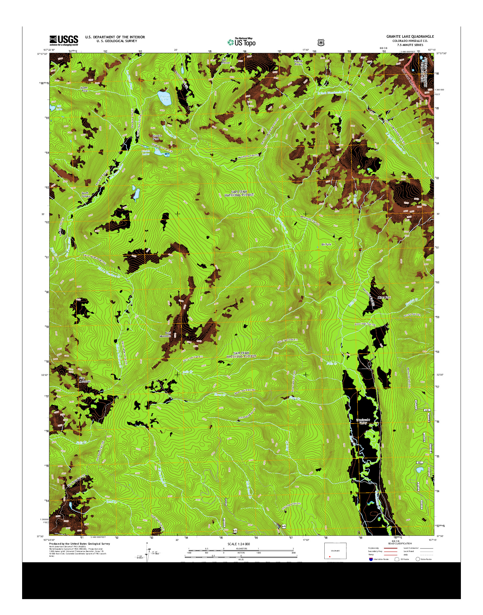 USGS US TOPO 7.5-MINUTE MAP FOR GRANITE LAKE, CO 2013