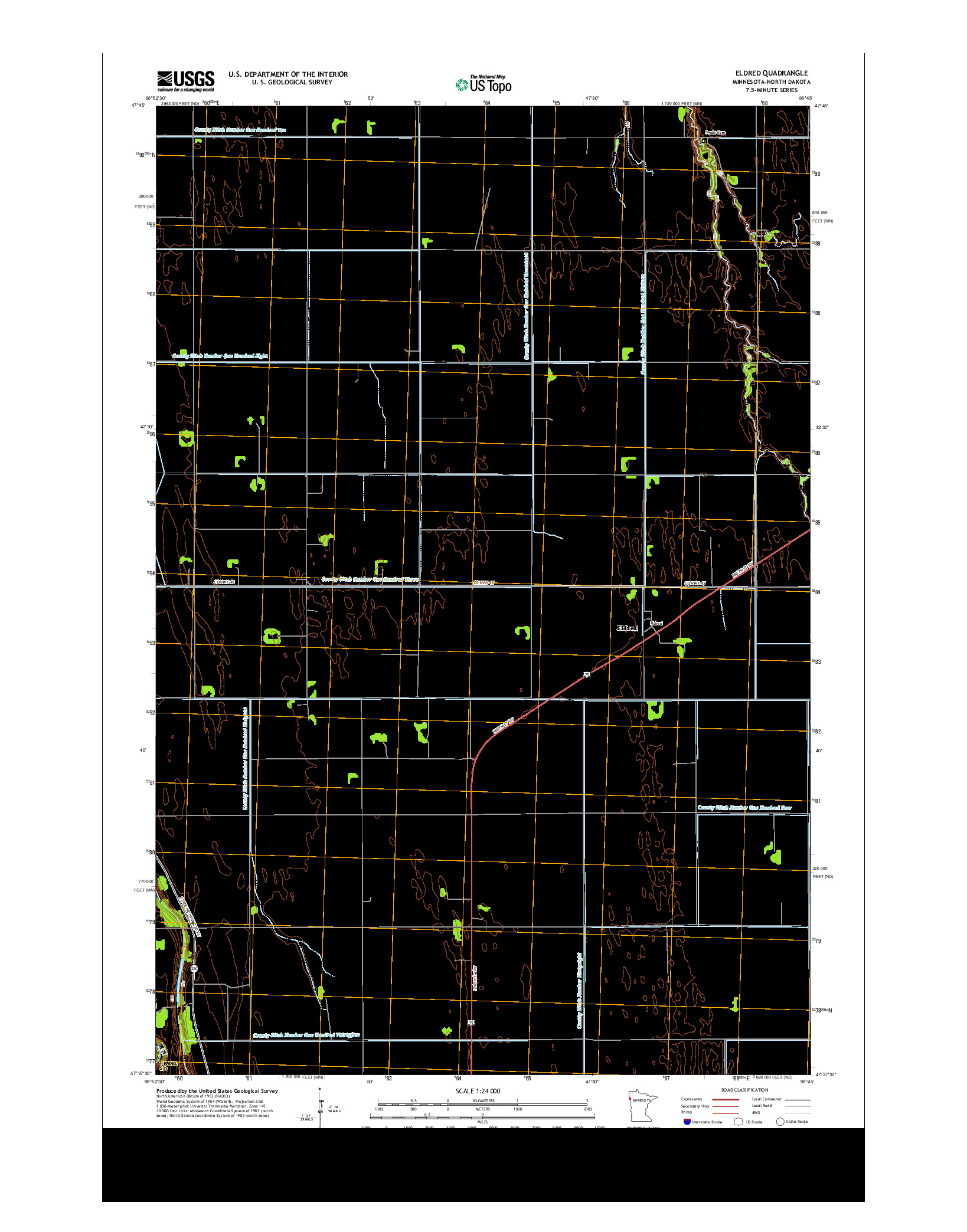 USGS US TOPO 7.5-MINUTE MAP FOR ELDRED, MN-ND 2013