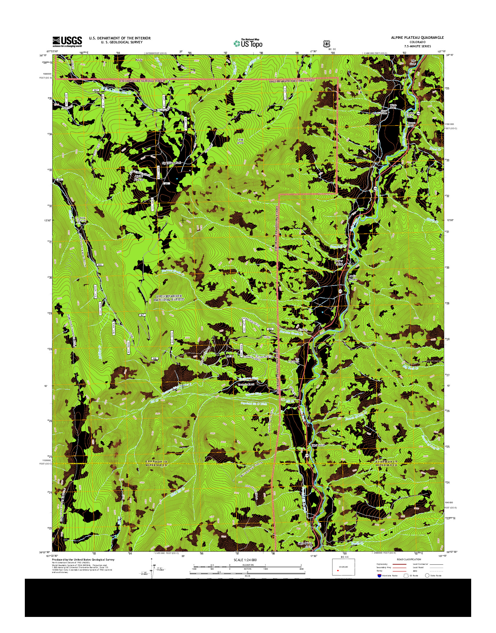 USGS US TOPO 7.5-MINUTE MAP FOR ALPINE PLATEAU, CO 2013