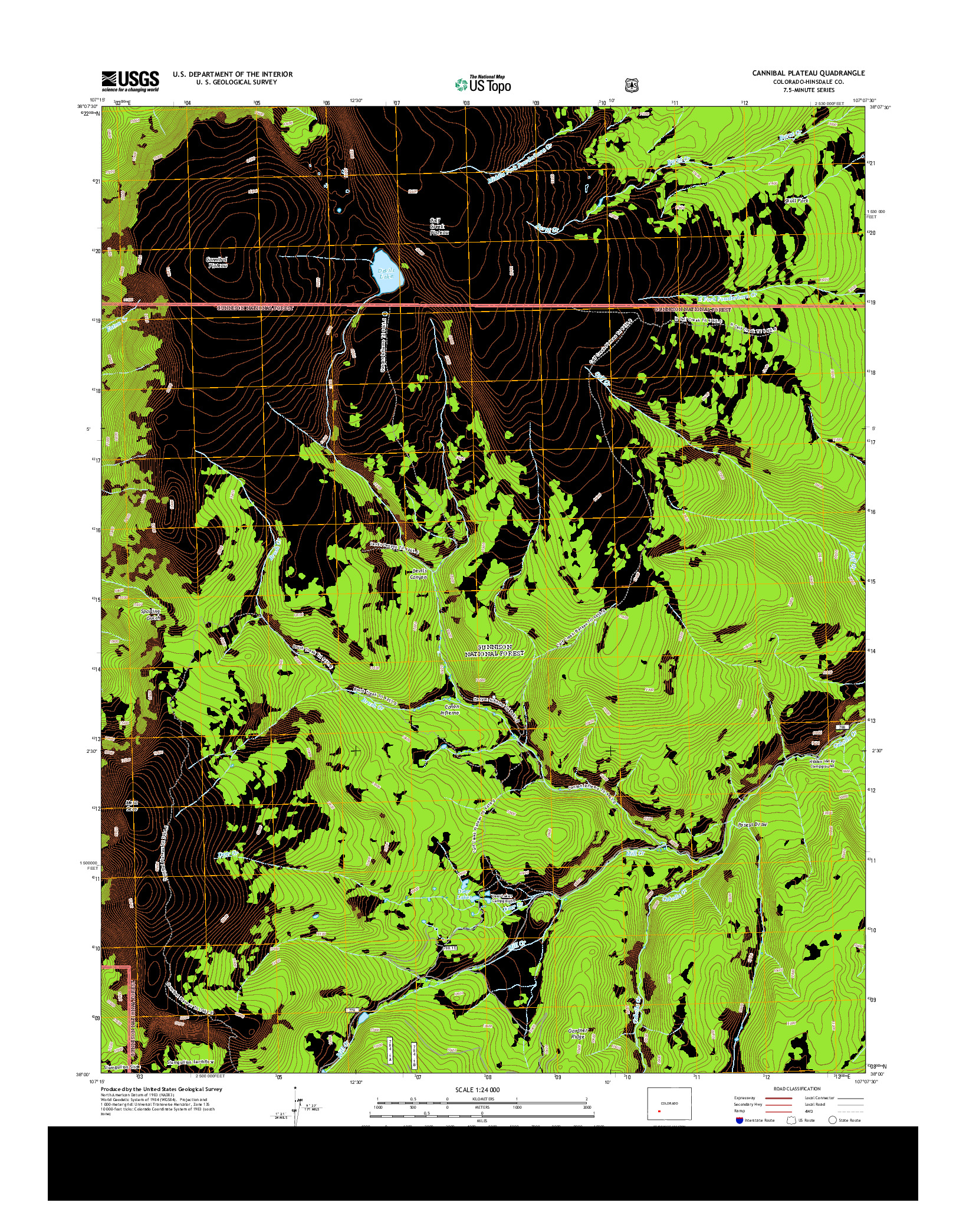 USGS US TOPO 7.5-MINUTE MAP FOR CANNIBAL PLATEAU, CO 2013