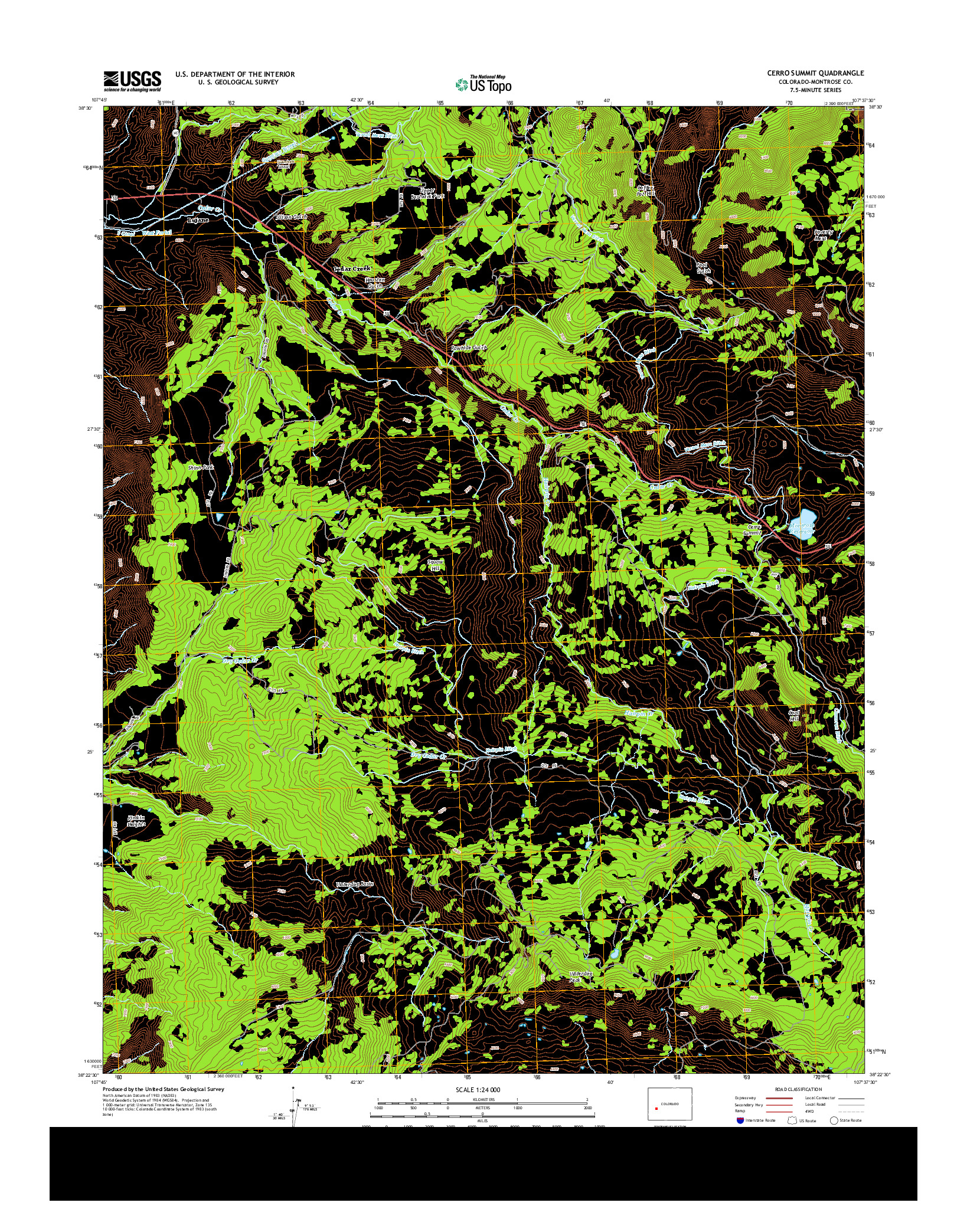 USGS US TOPO 7.5-MINUTE MAP FOR CERRO SUMMIT, CO 2013