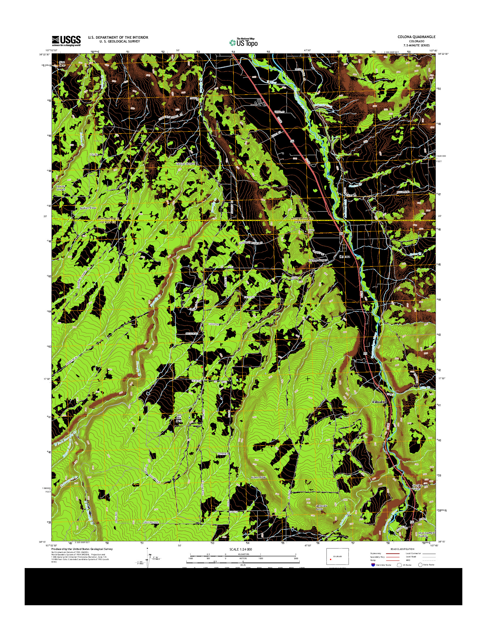 USGS US TOPO 7.5-MINUTE MAP FOR COLONA, CO 2013