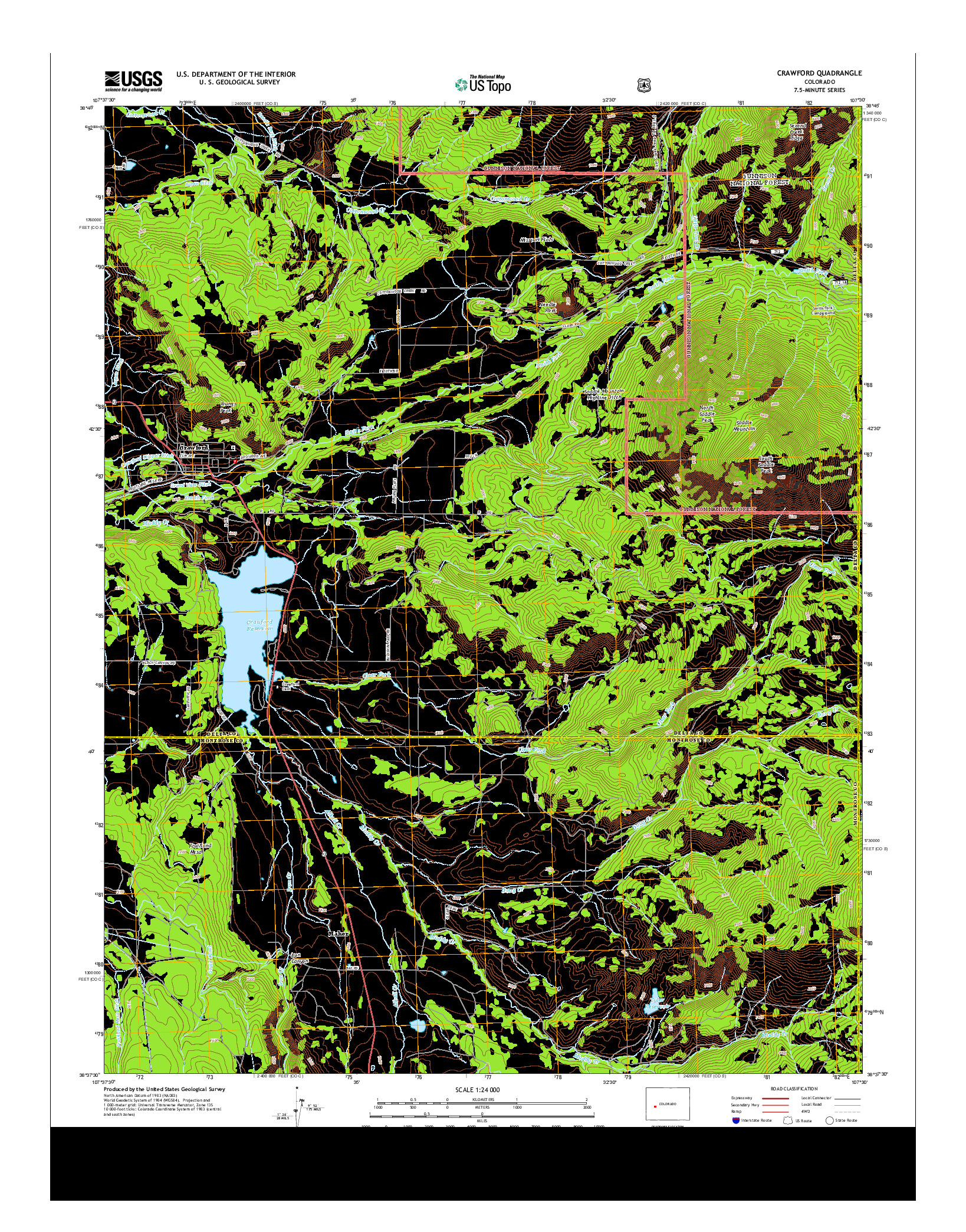 USGS US TOPO 7.5-MINUTE MAP FOR CRAWFORD, CO 2013