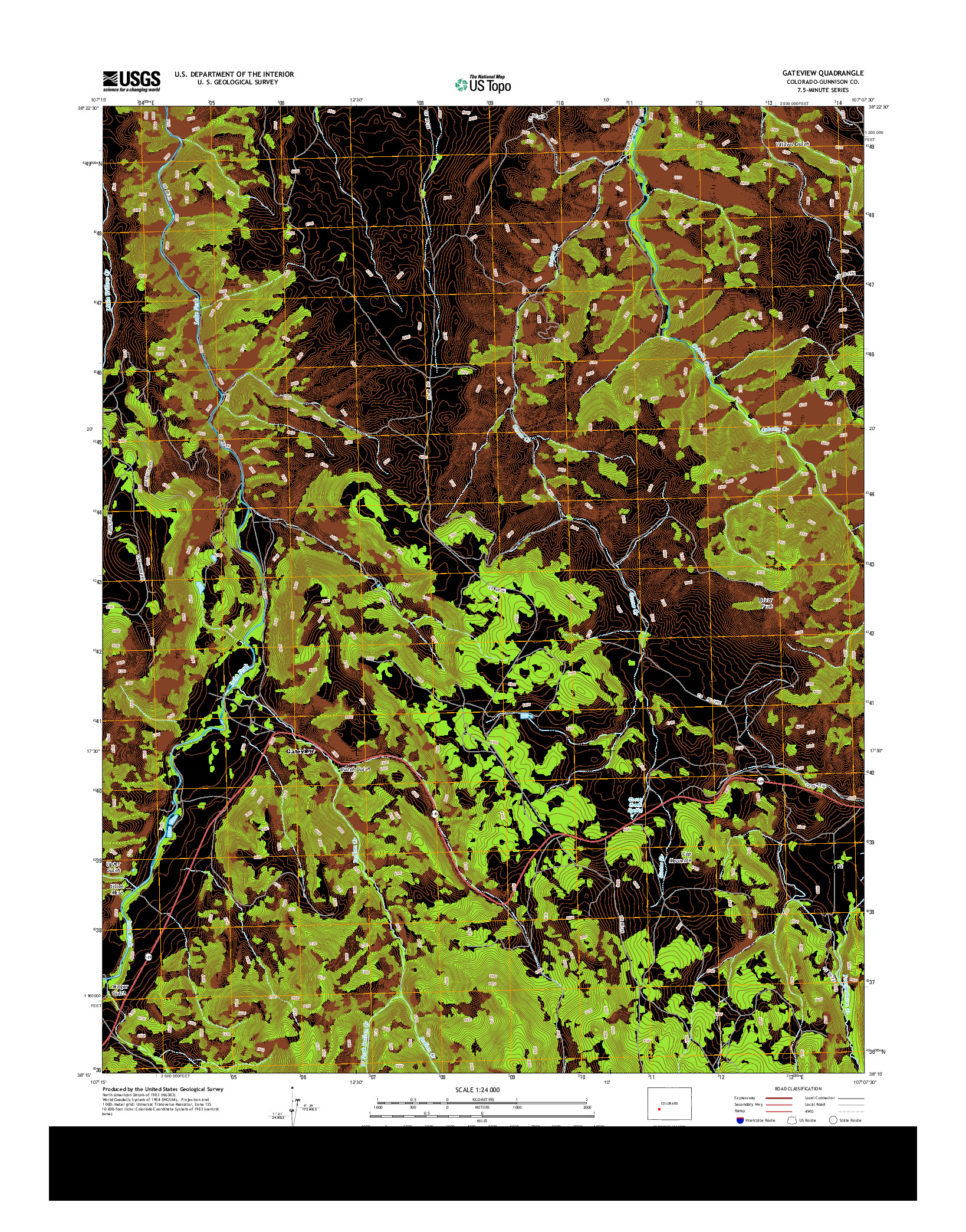 USGS US TOPO 7.5-MINUTE MAP FOR GATEVIEW, CO 2013