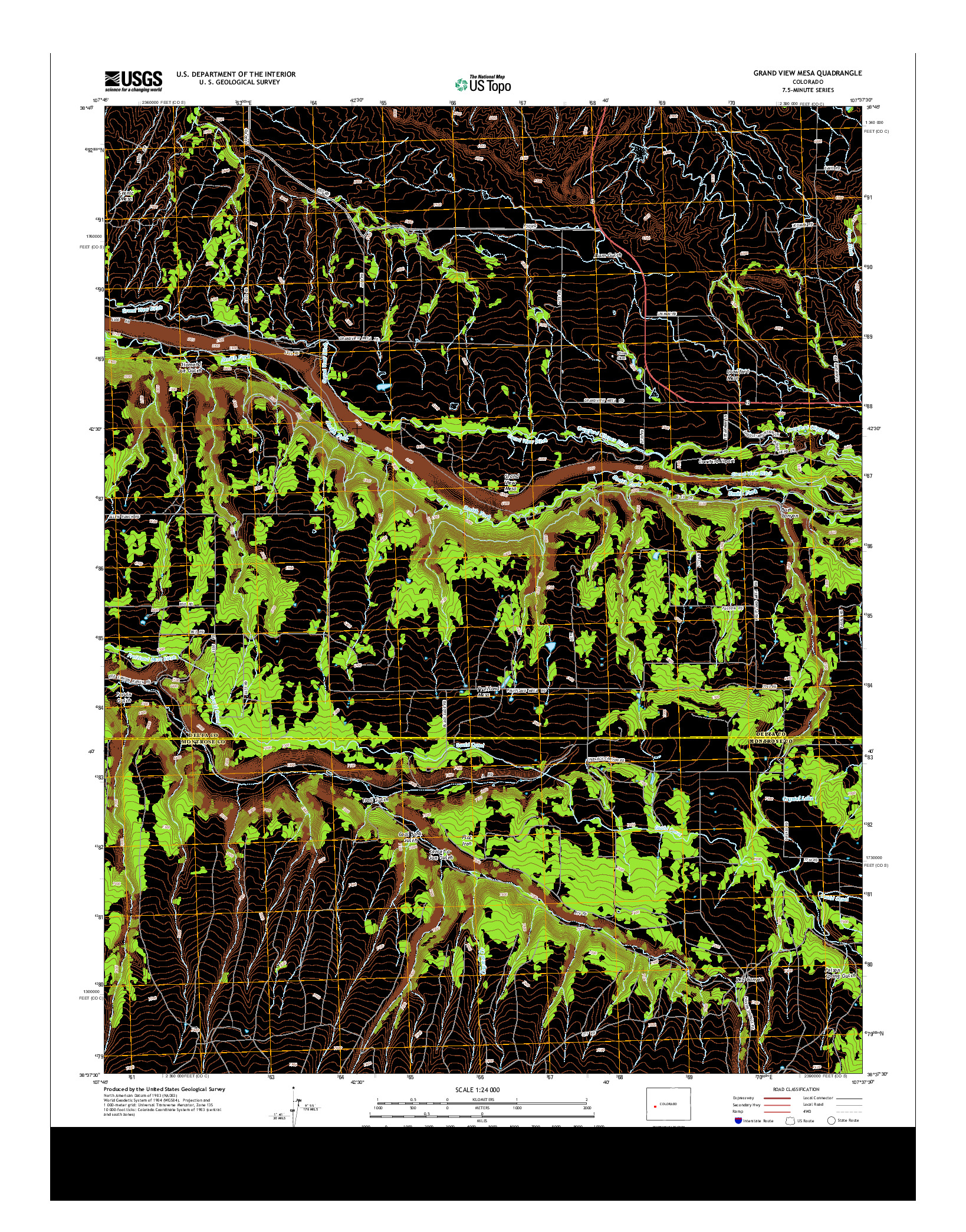 USGS US TOPO 7.5-MINUTE MAP FOR GRAND VIEW MESA, CO 2013