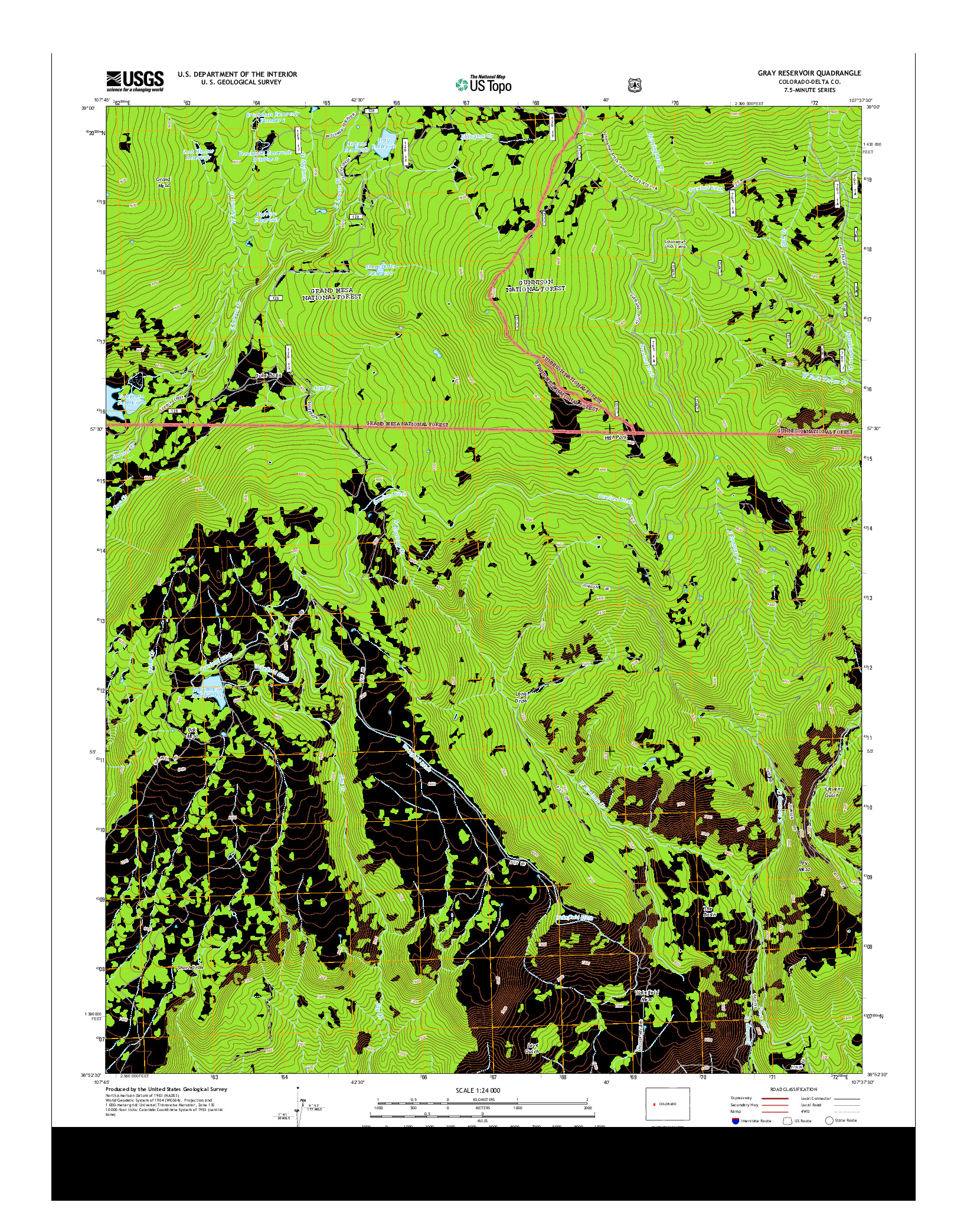 USGS US TOPO 7.5-MINUTE MAP FOR GRAY RESERVOIR, CO 2013