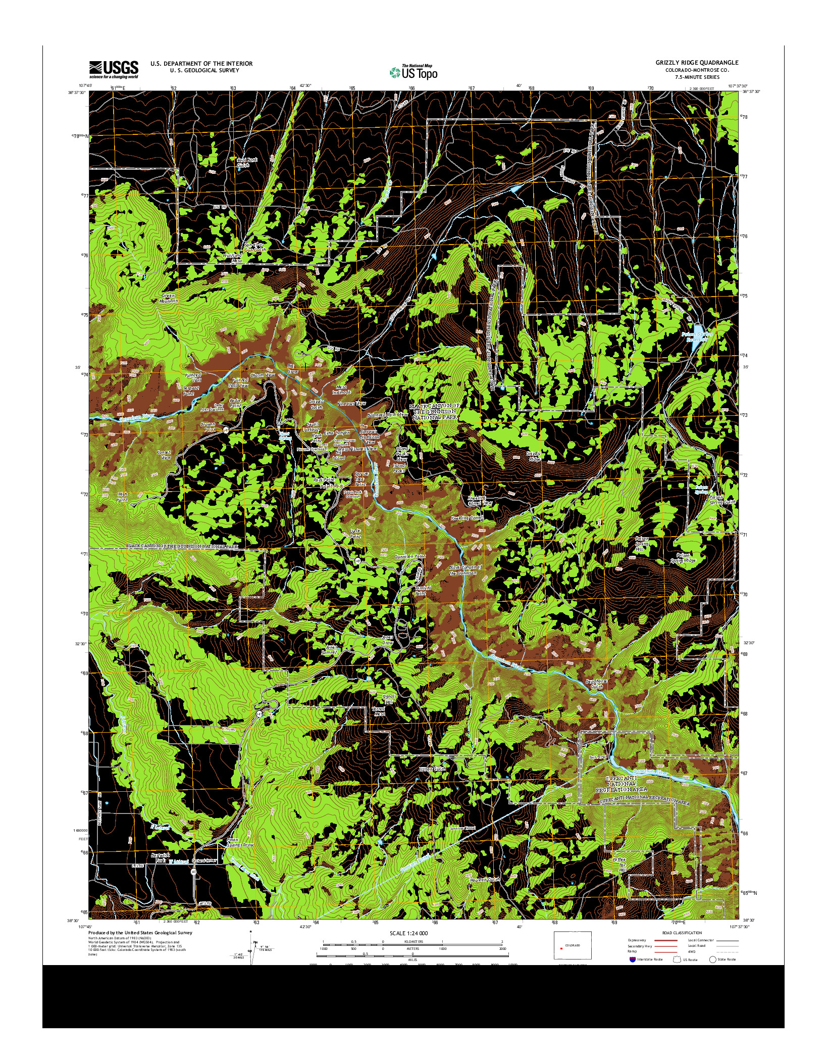 USGS US TOPO 7.5-MINUTE MAP FOR GRIZZLY RIDGE, CO 2013