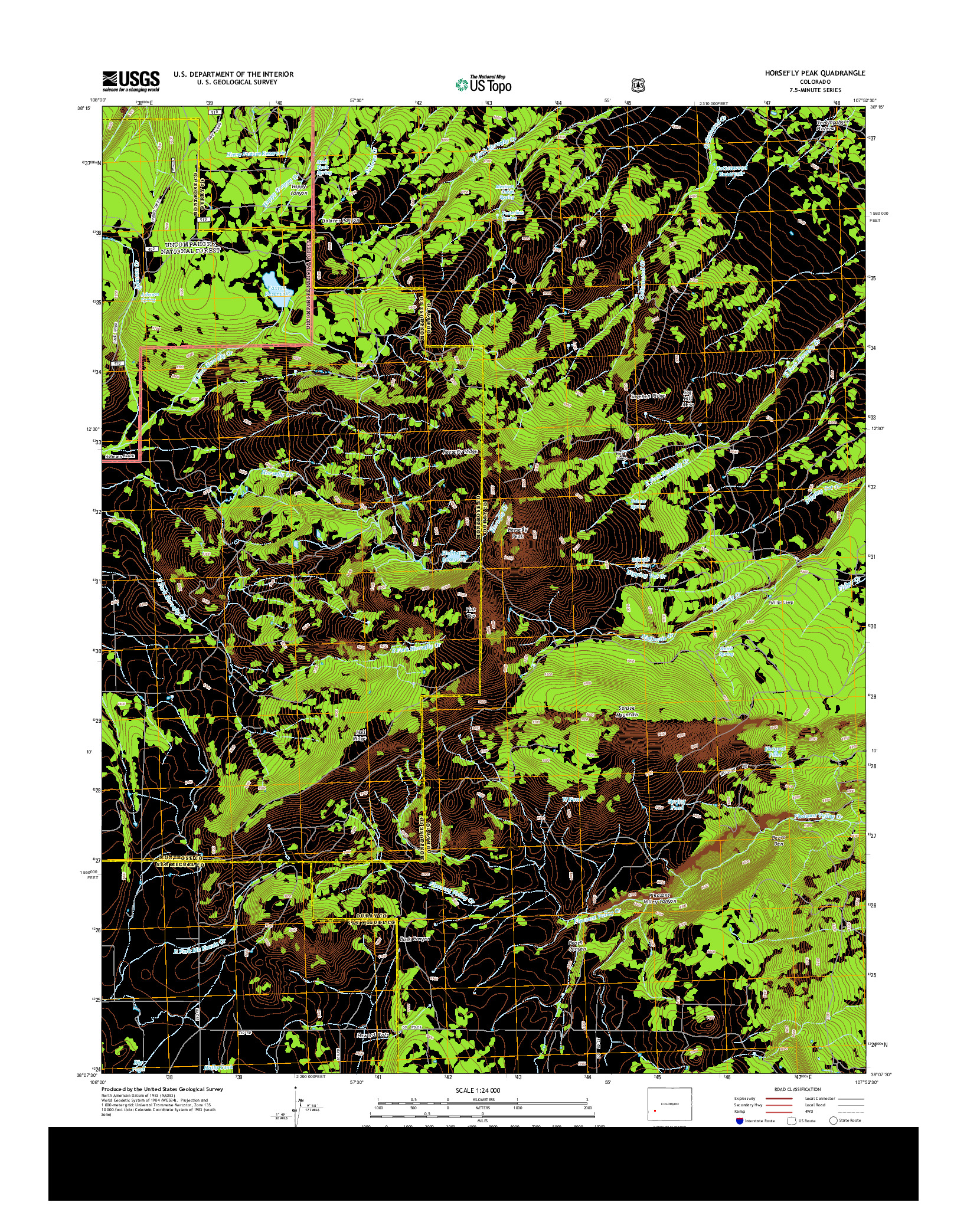 USGS US TOPO 7.5-MINUTE MAP FOR HORSEFLY PEAK, CO 2013