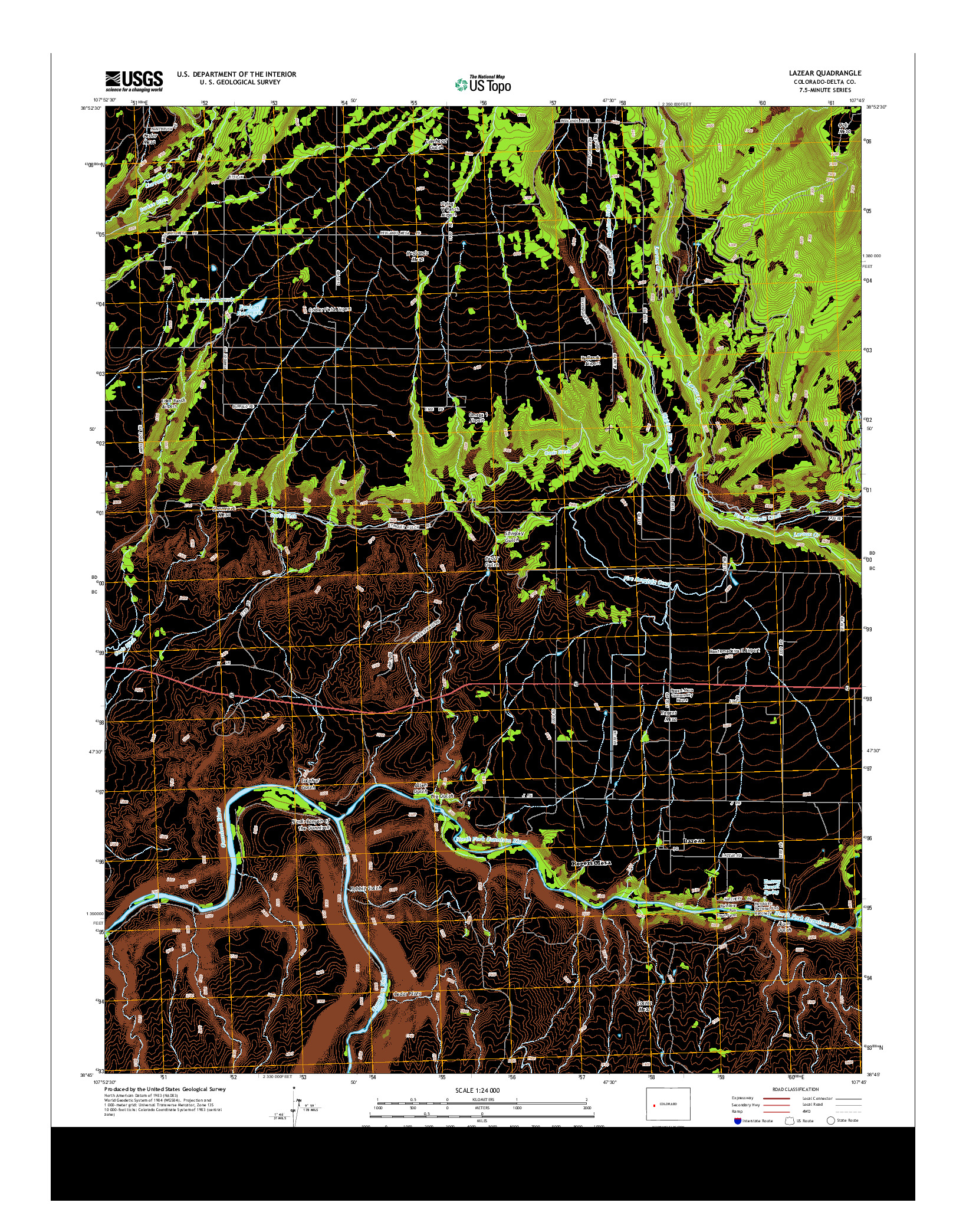 USGS US TOPO 7.5-MINUTE MAP FOR LAZEAR, CO 2013