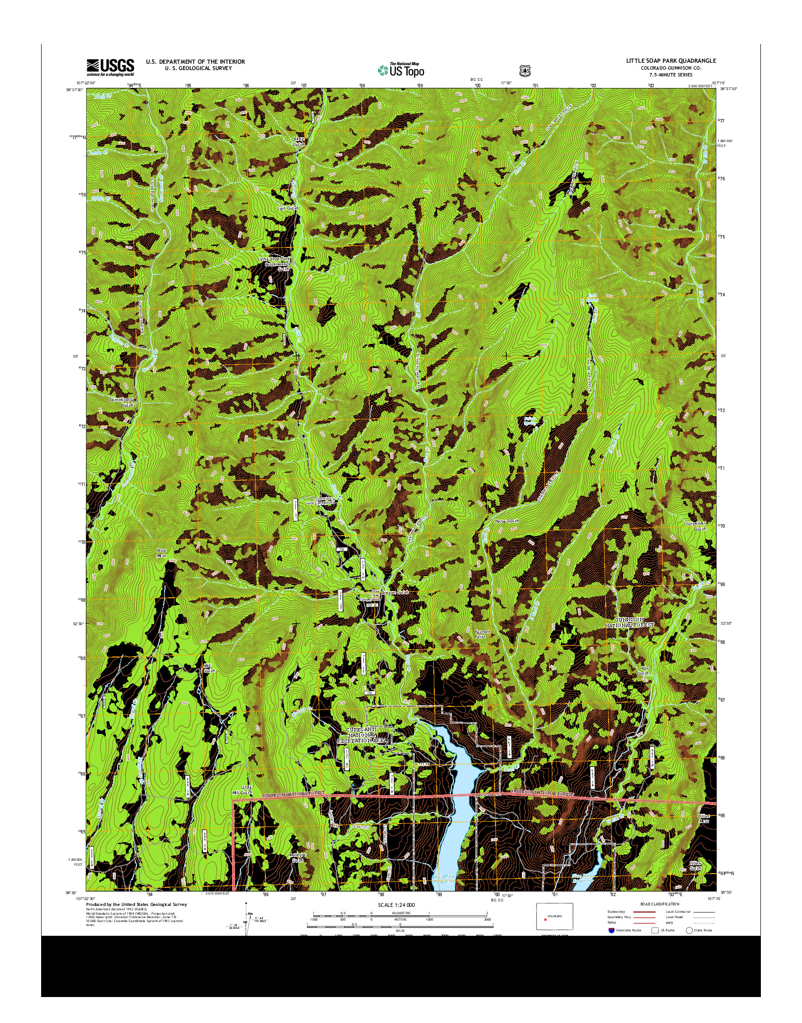 USGS US TOPO 7.5-MINUTE MAP FOR LITTLE SOAP PARK, CO 2013