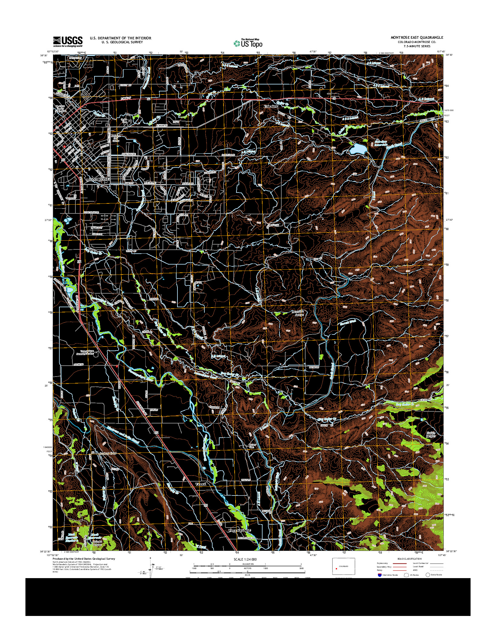 USGS US TOPO 7.5-MINUTE MAP FOR MONTROSE EAST, CO 2013