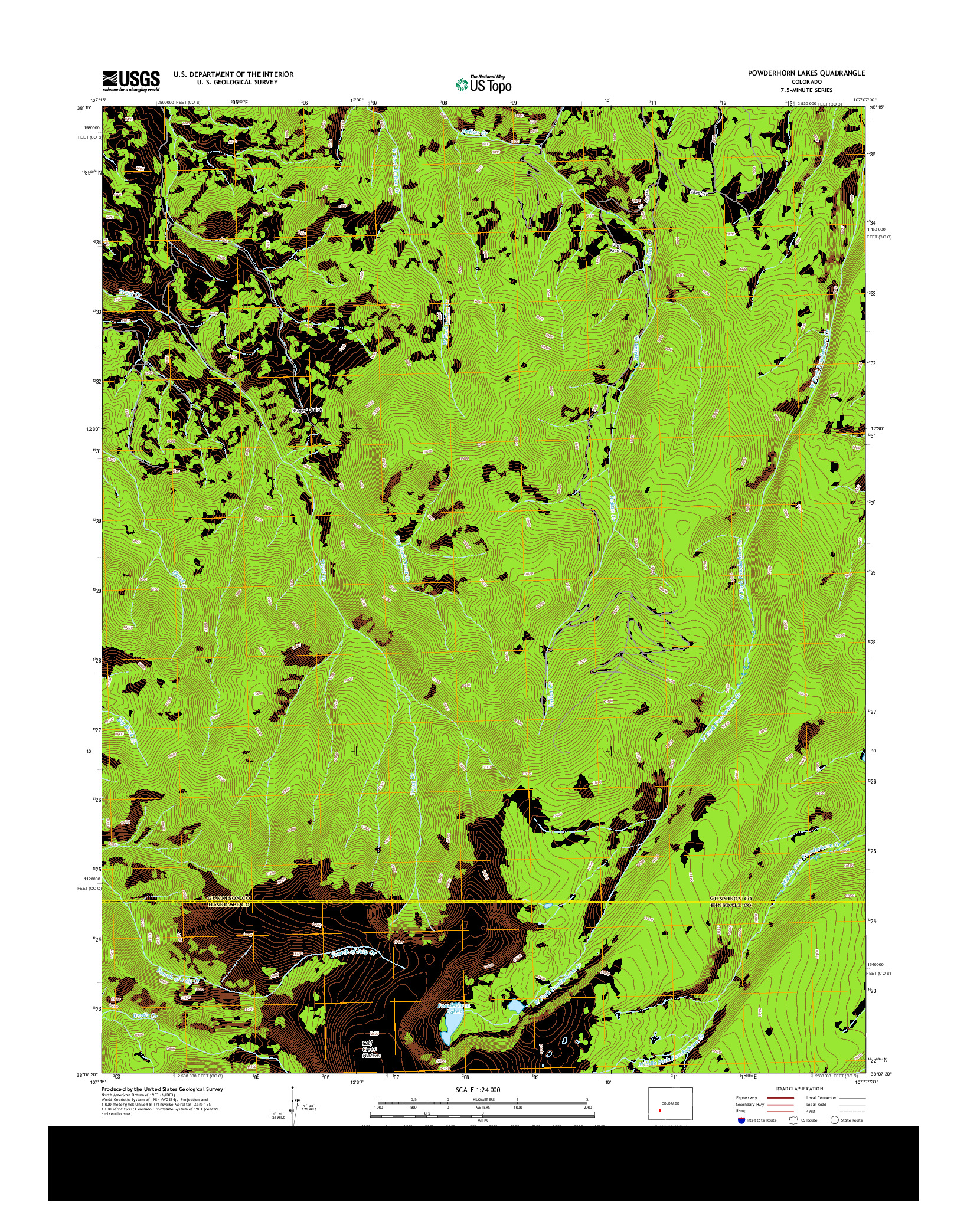 USGS US TOPO 7.5-MINUTE MAP FOR POWDERHORN LAKES, CO 2013