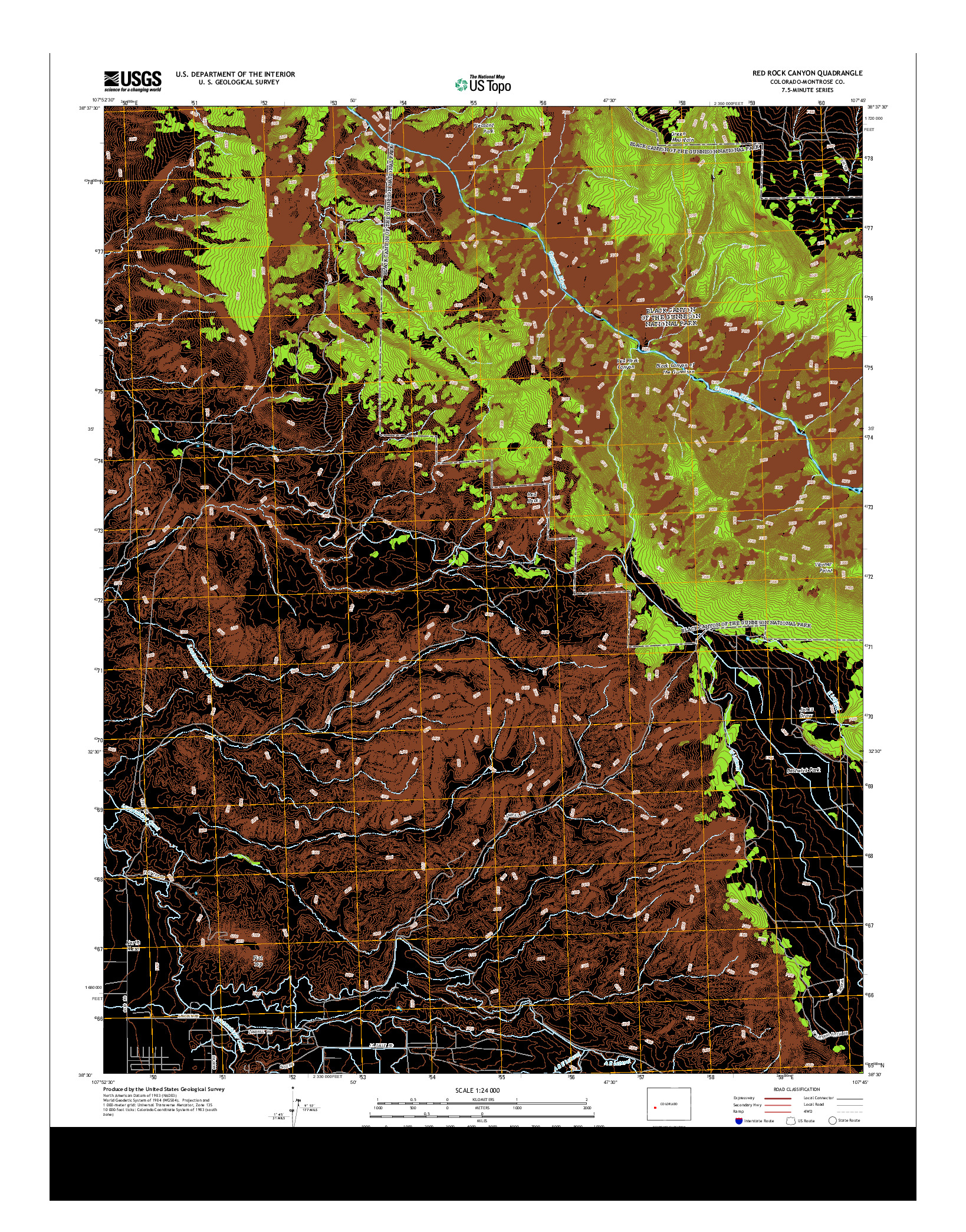 USGS US TOPO 7.5-MINUTE MAP FOR RED ROCK CANYON, CO 2013