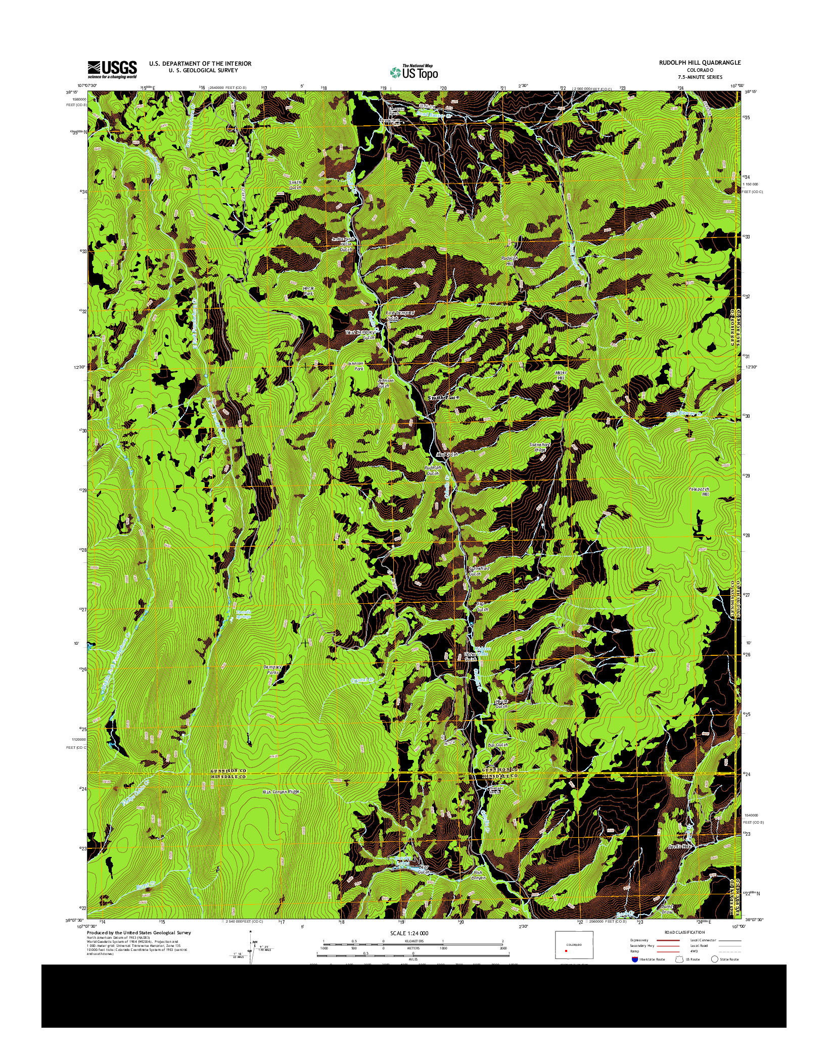 USGS US TOPO 7.5-MINUTE MAP FOR RUDOLPH HILL, CO 2013