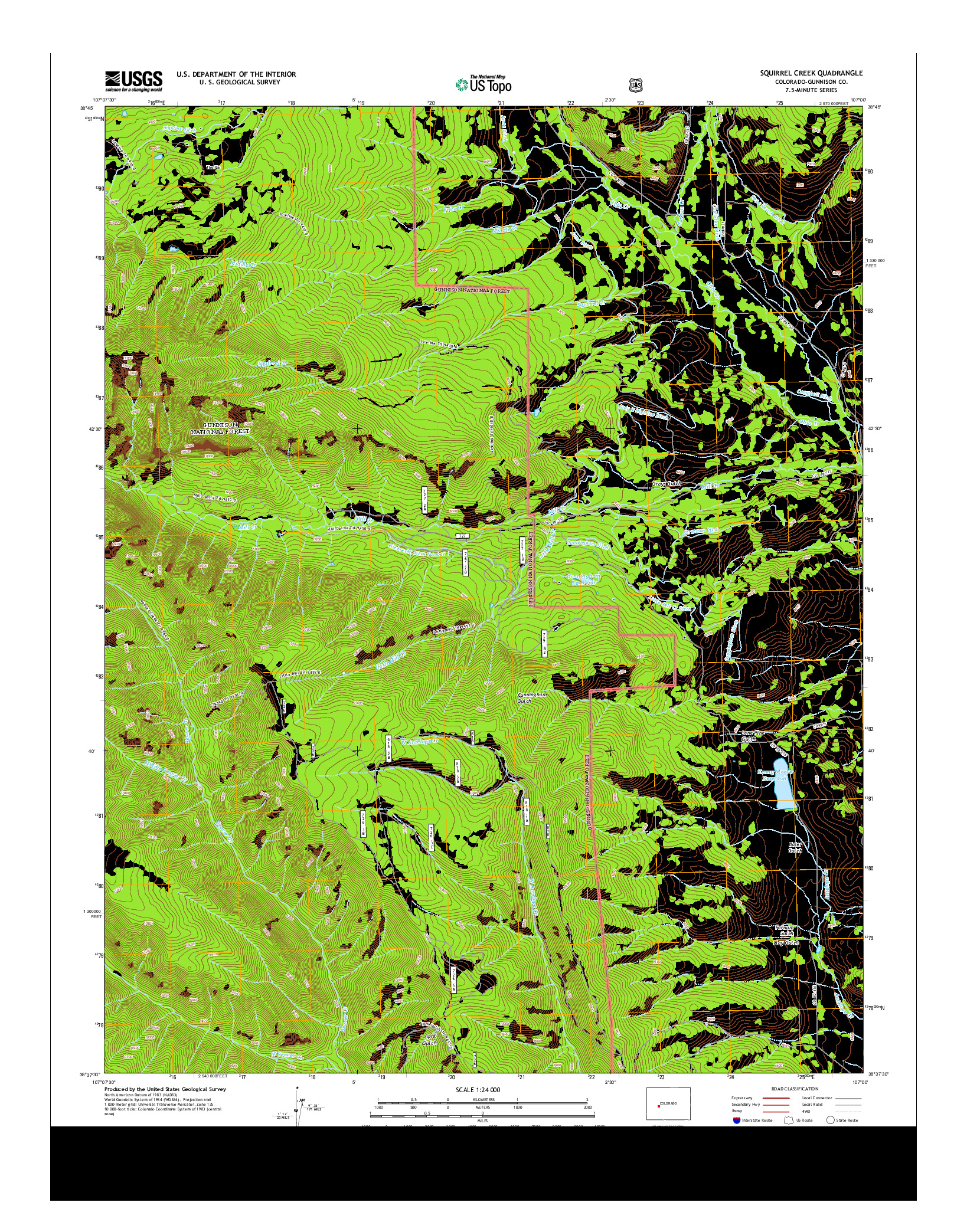 USGS US TOPO 7.5-MINUTE MAP FOR SQUIRREL CREEK, CO 2013