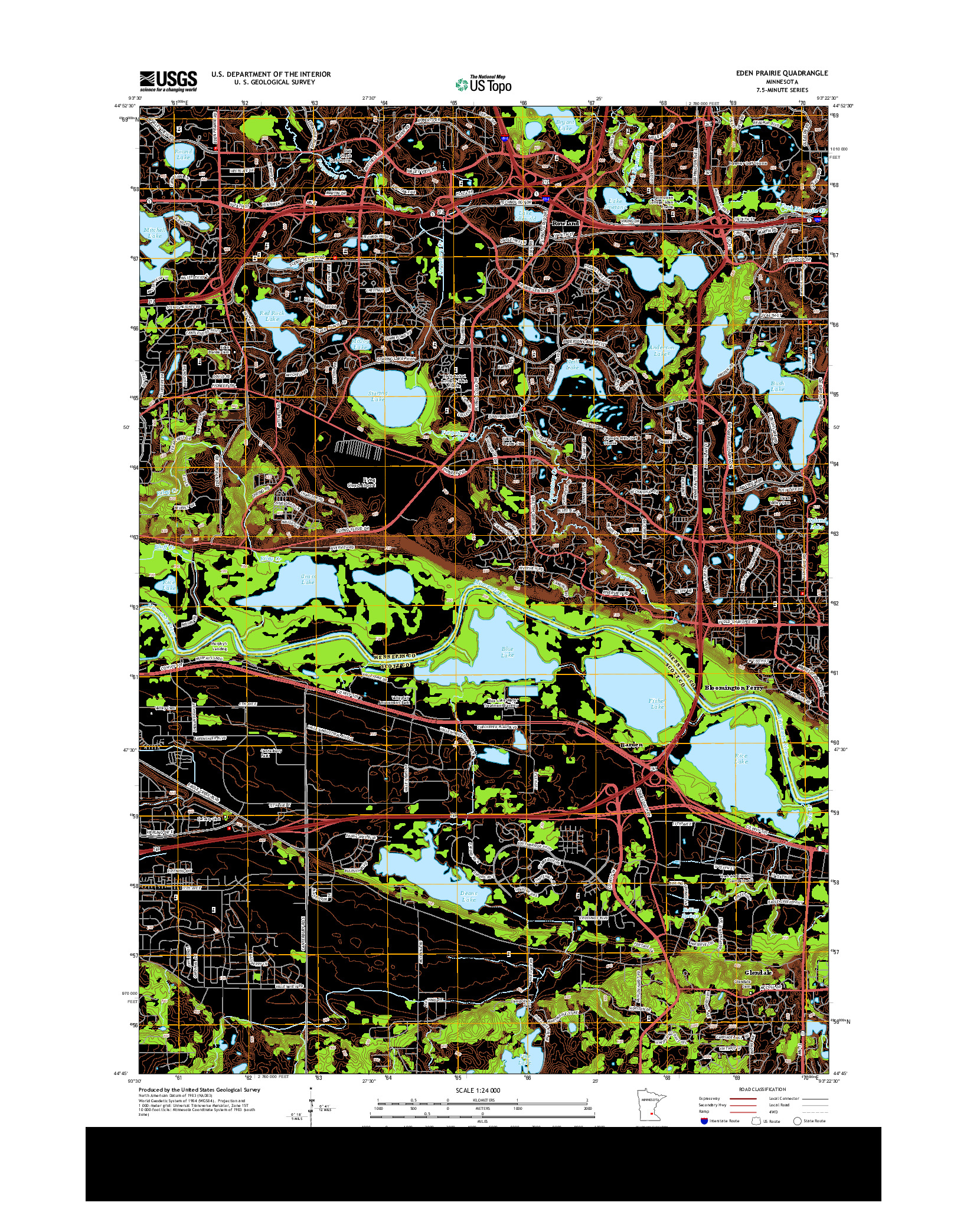 USGS US TOPO 7.5-MINUTE MAP FOR EDEN PRAIRIE, MN 2013