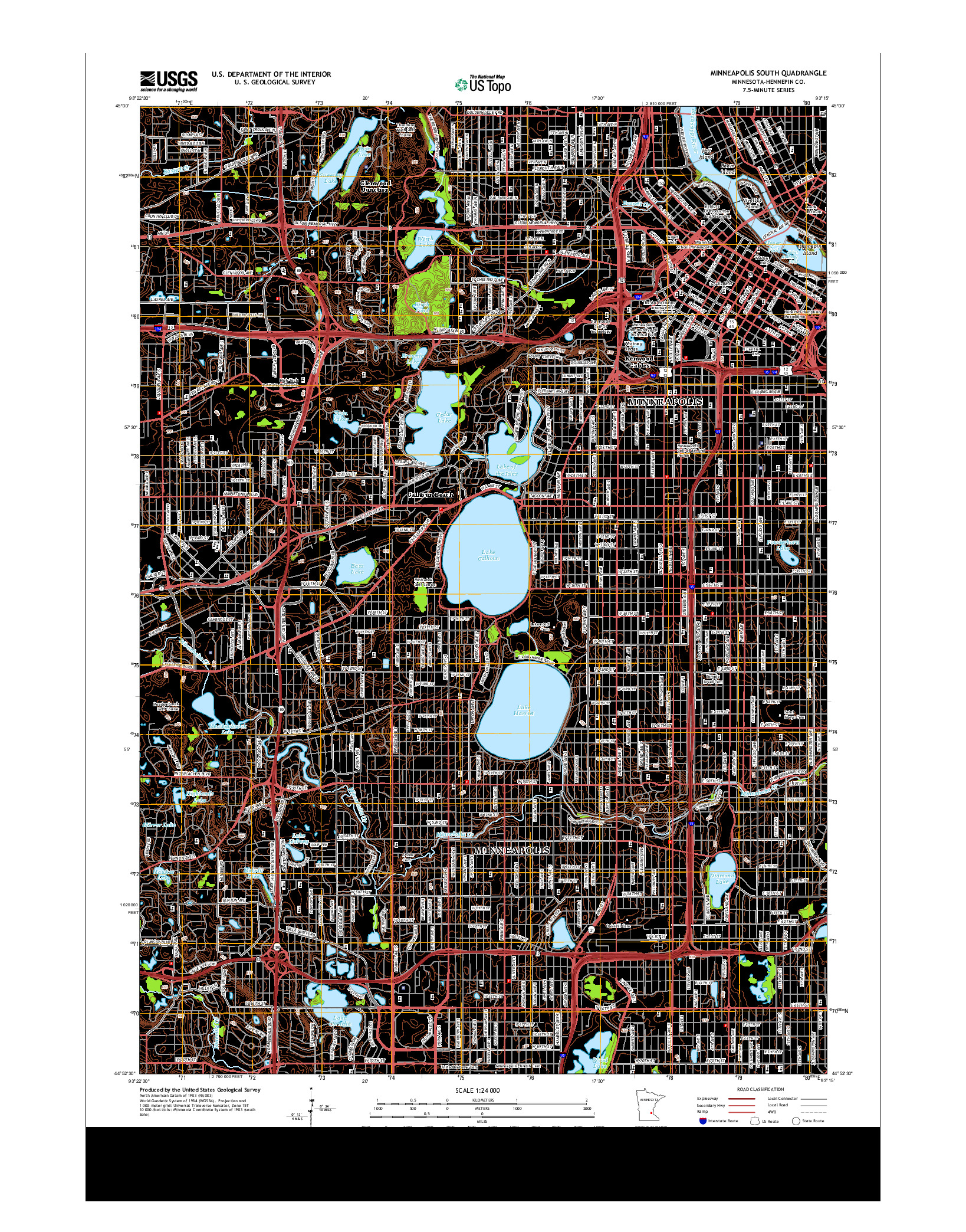 USGS US TOPO 7.5-MINUTE MAP FOR MINNEAPOLIS SOUTH, MN 2013
