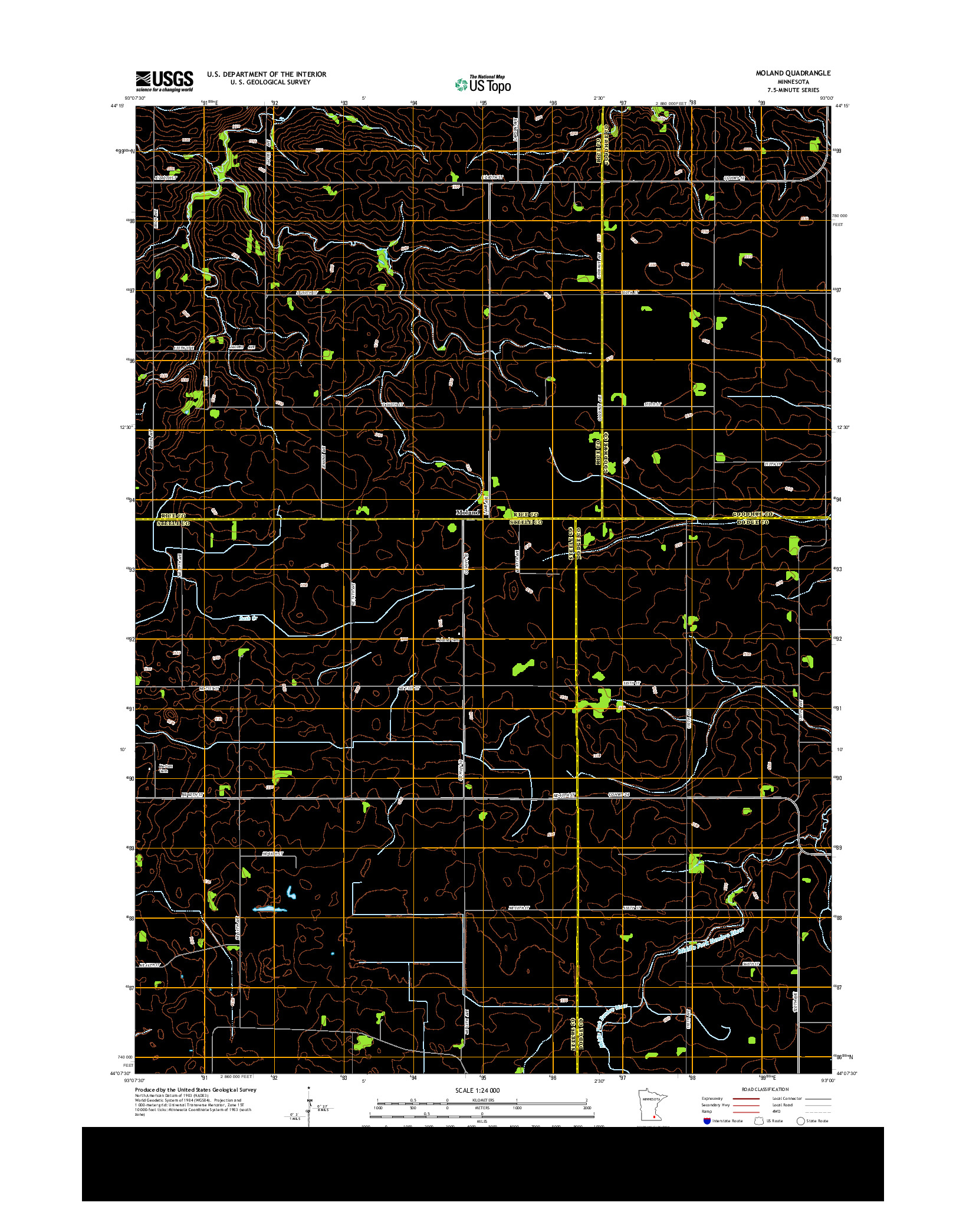 USGS US TOPO 7.5-MINUTE MAP FOR MOLAND, MN 2013