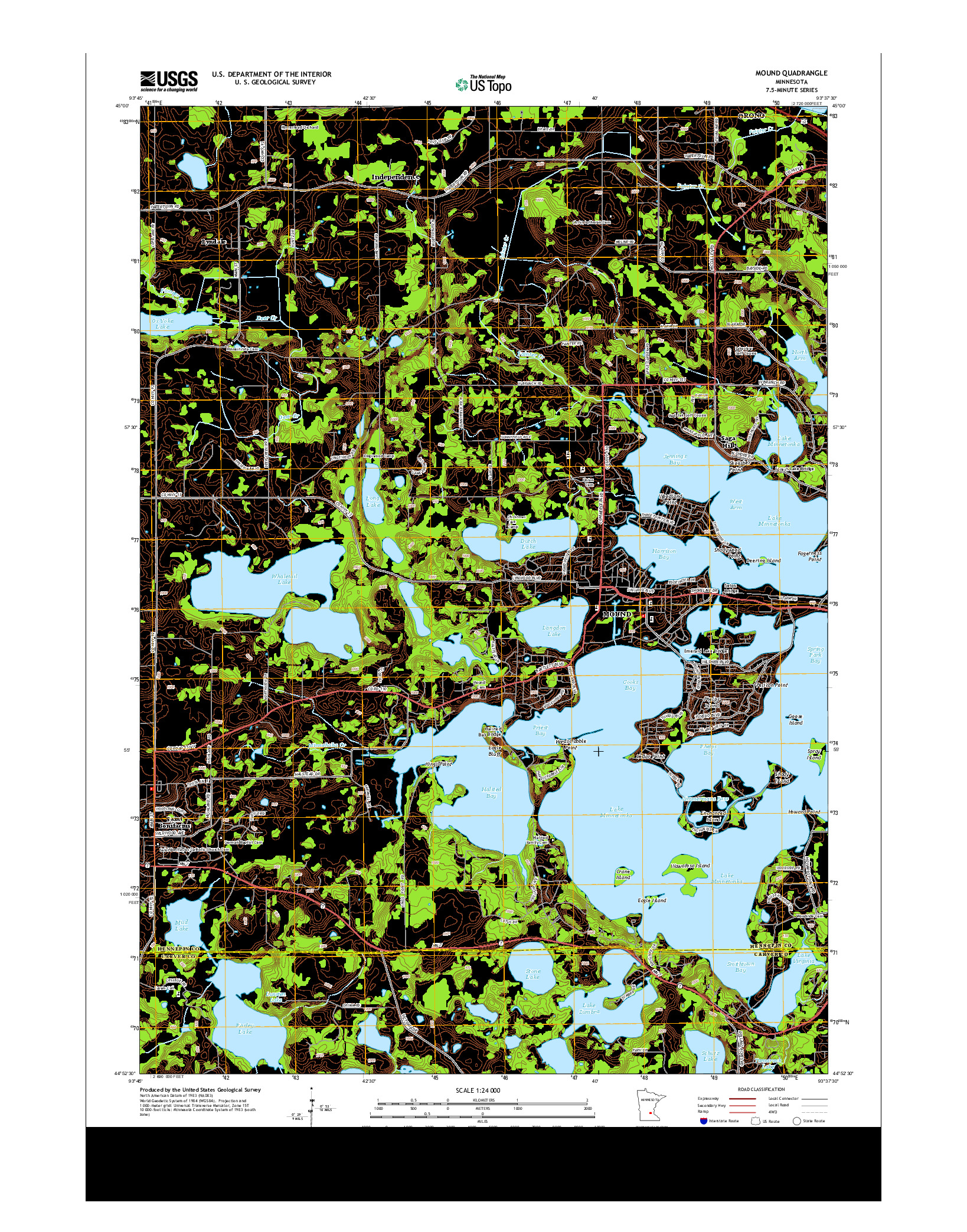 USGS US TOPO 7.5-MINUTE MAP FOR MOUND, MN 2013