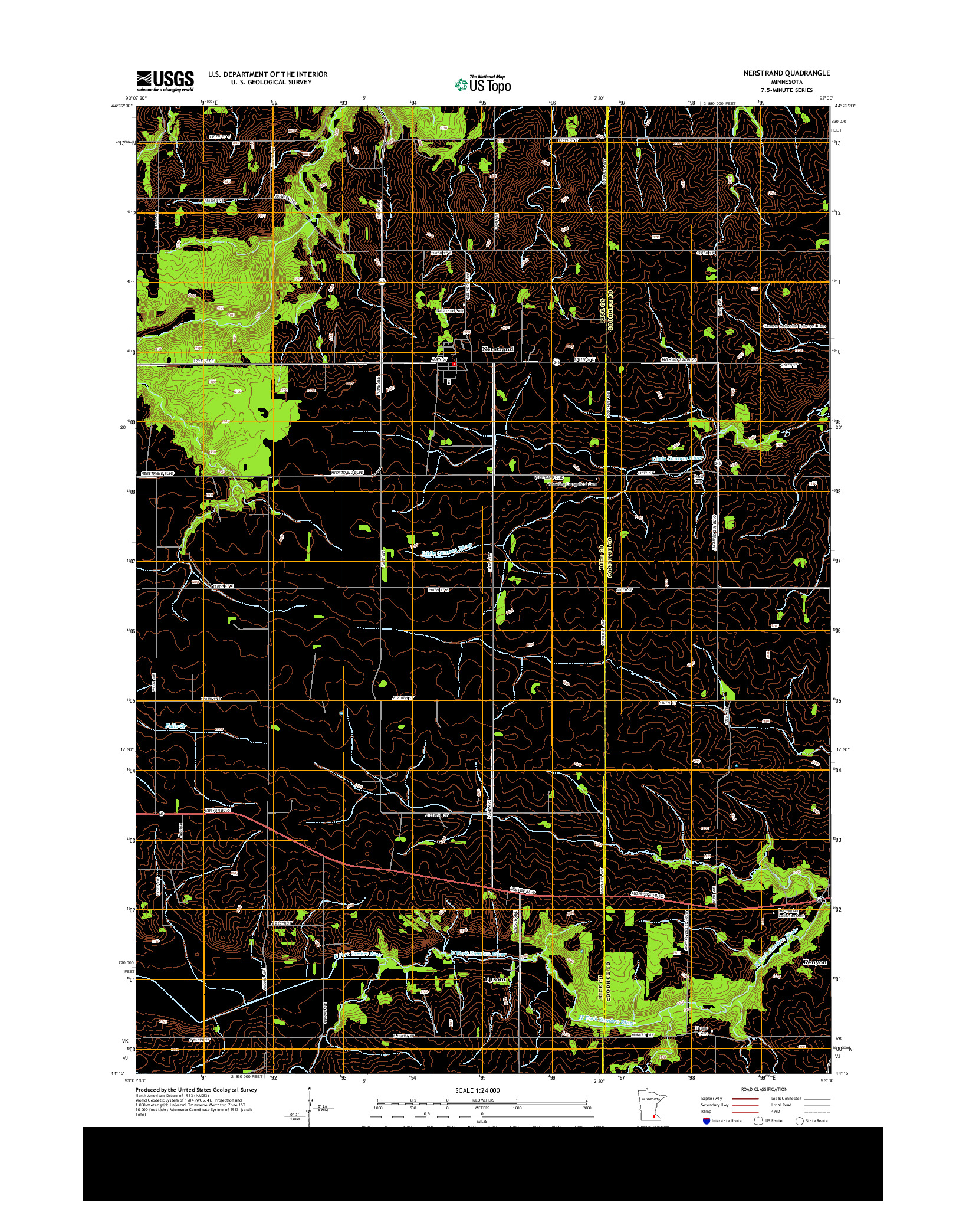 USGS US TOPO 7.5-MINUTE MAP FOR NERSTRAND, MN 2013