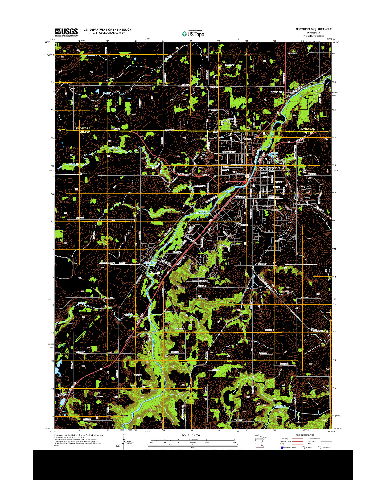 USGS US TOPO 7.5-MINUTE MAP FOR NORTHFIELD, MN 2013