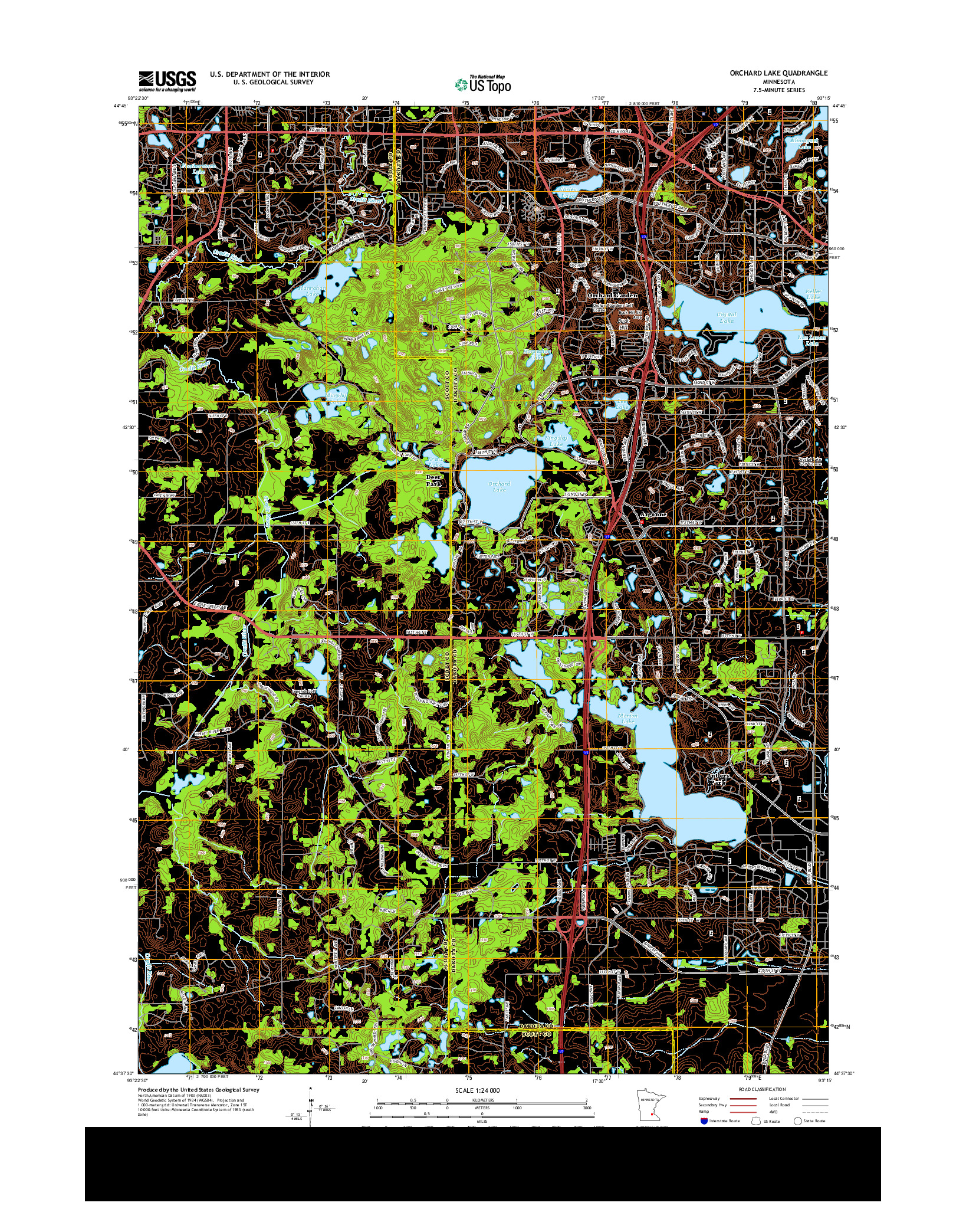 USGS US TOPO 7.5-MINUTE MAP FOR ORCHARD LAKE, MN 2013