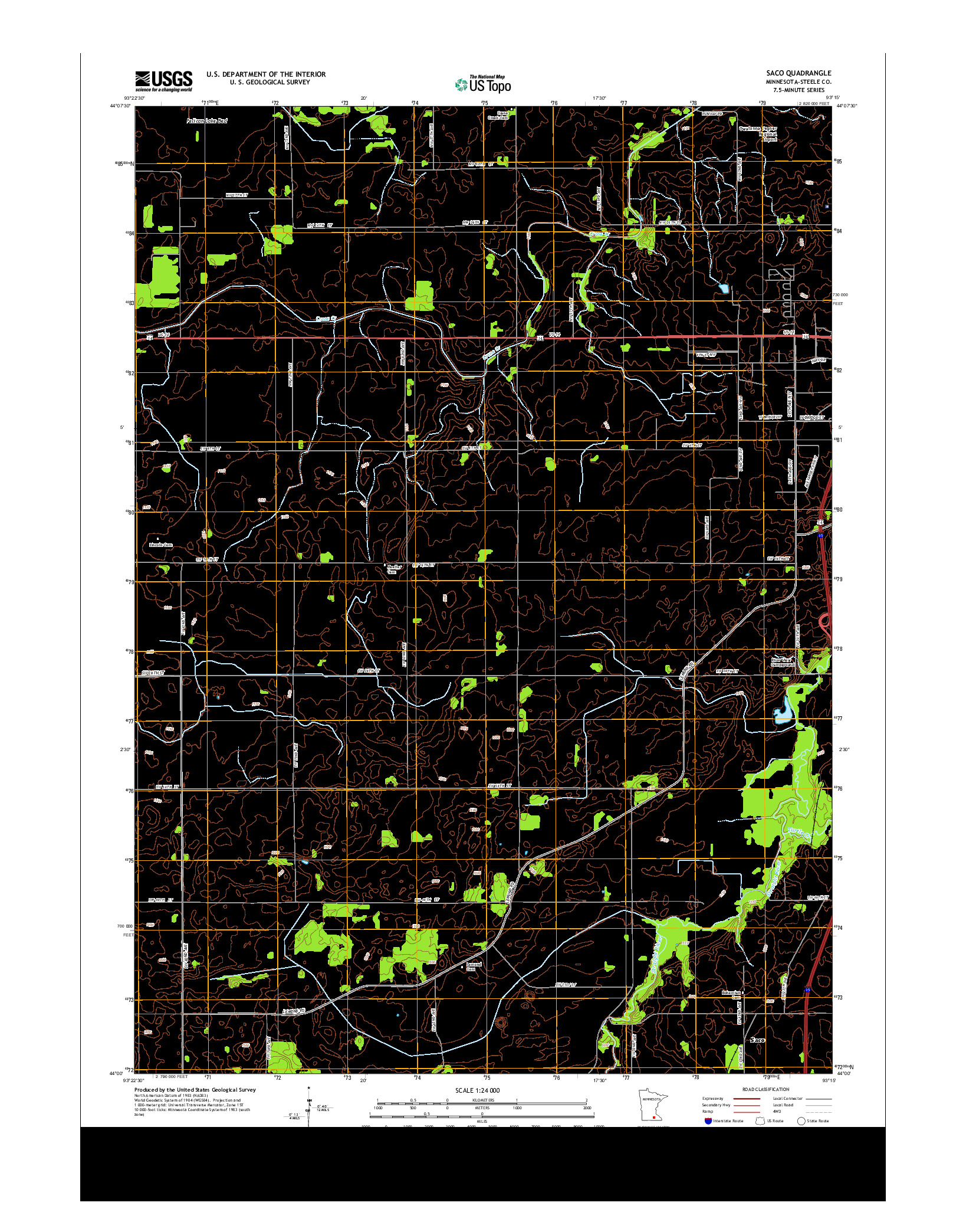 USGS US TOPO 7.5-MINUTE MAP FOR SACO, MN 2013